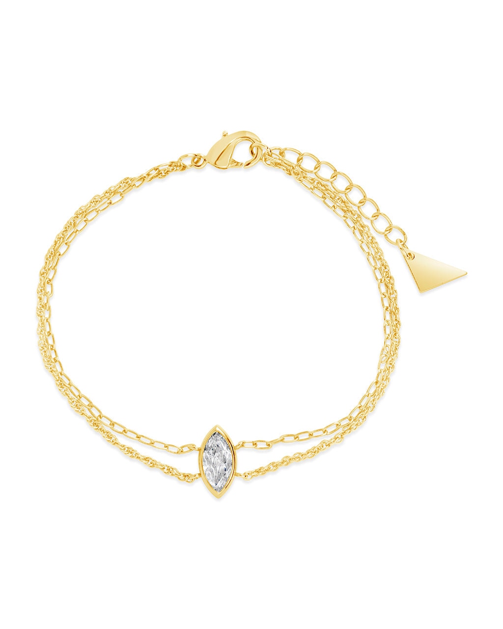 Karlie CZ & Layered Chain Bracelet for Women - Elegant Cubic Zirconia & Gold Plated Fashion Jewelry - Perfect for Parties, Weddings, and Everyday Wear