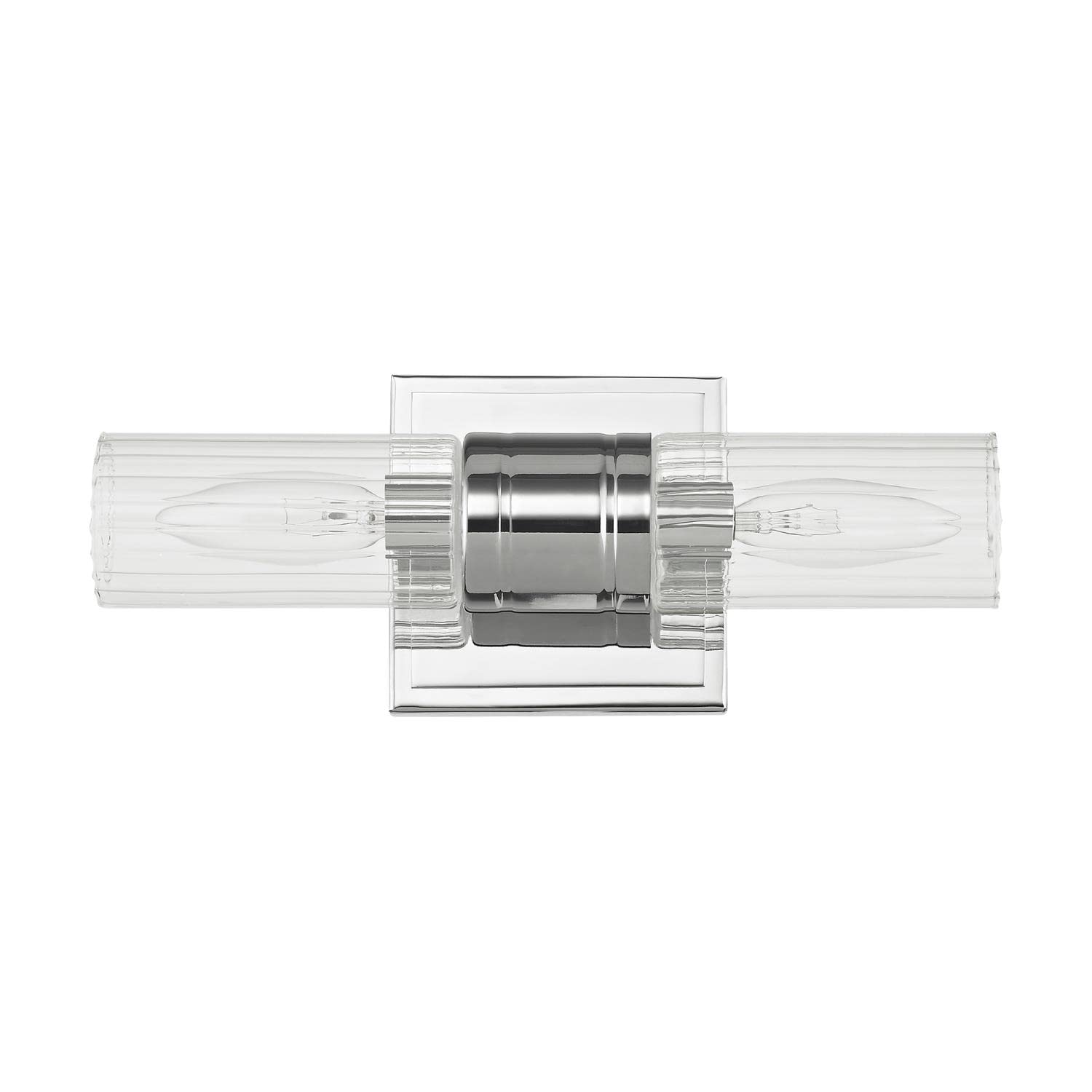 Livex Lighting 50692-05 Midtown 2-Light Chrome Bathroom Vanity Light Fixture for Modern Home Decor - Perfect for Bathroom, Powder Room & Dressing Area Lighting