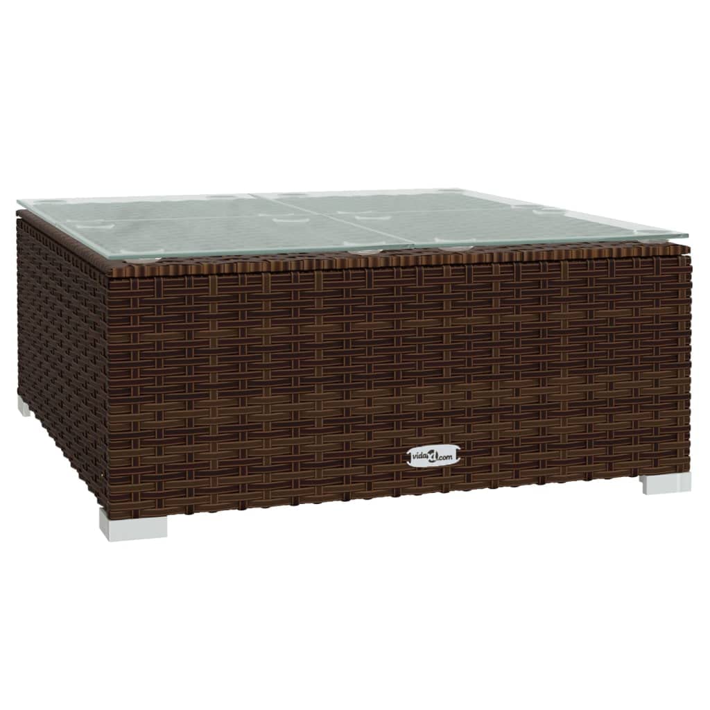 vidaXL 9-Piece Brown Poly Rattan Patio Lounge Set with Cinnamon Red Cushions - Weather-Resistant Outdoor Furniture for Garden, Poolside & Backyard Relaxation