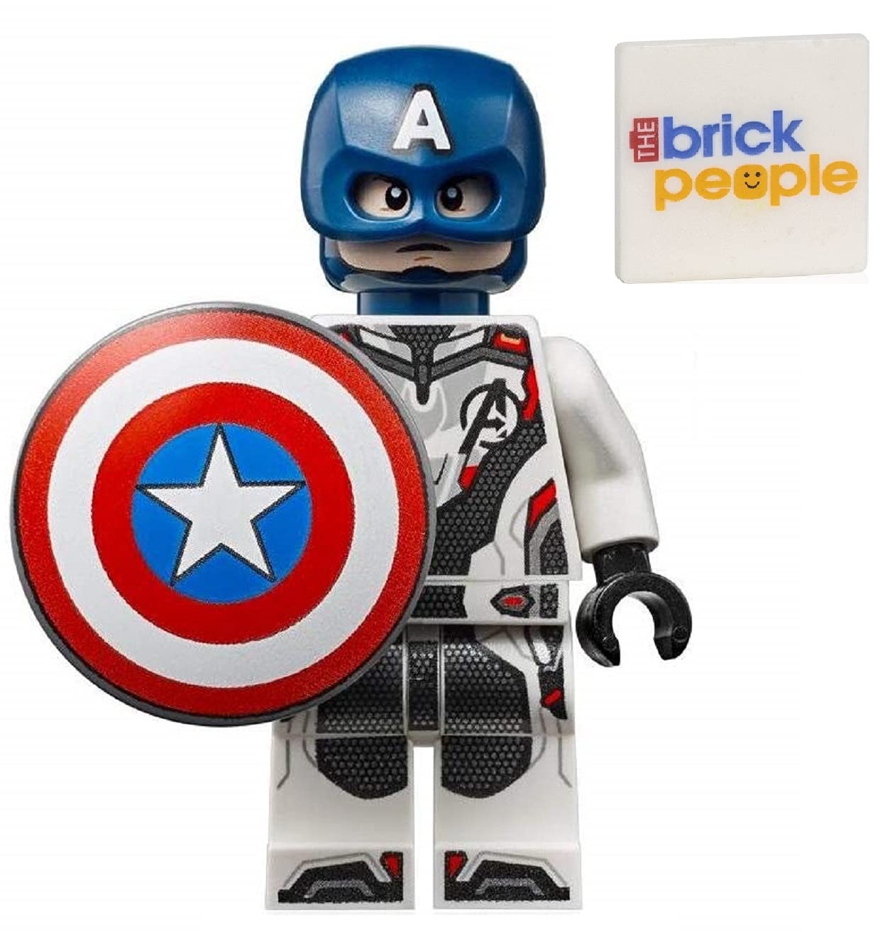 LEGO Superheroes Captain America Minifigure from Avengers Endgame - Collectible Action Figure for Marvel Fans & Display Decor