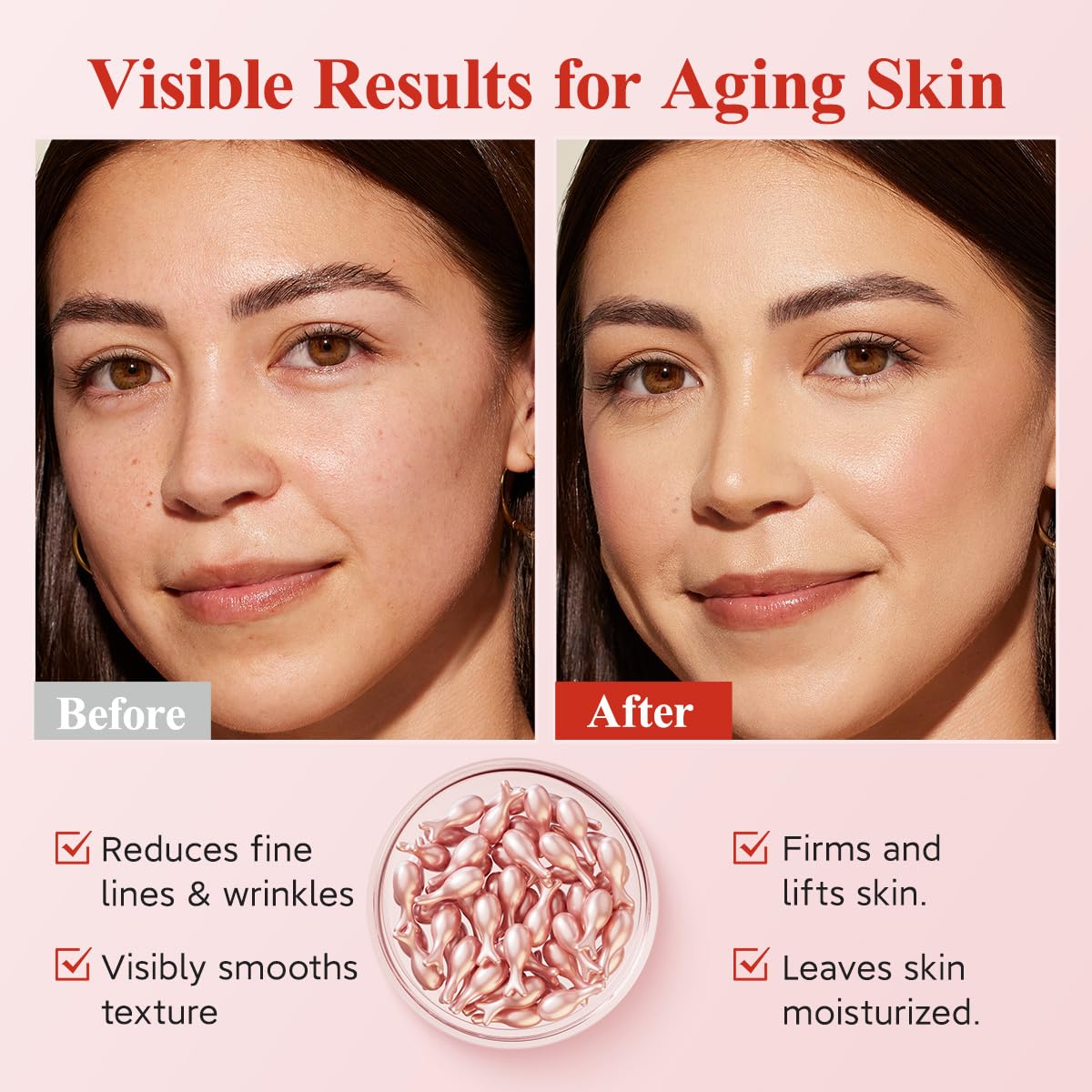 HKH Retinol Serum for Face - Anti-Aging Facial Serum with Vitamin C, E & Collagen - Reduces Wrinkles & Fine Lines, Firms & Hydrates Skin - Travel-Friendly (38 Count) - Perfect for Nighttime Skincare Routine & Daily Anti-Wrinkle Treatment