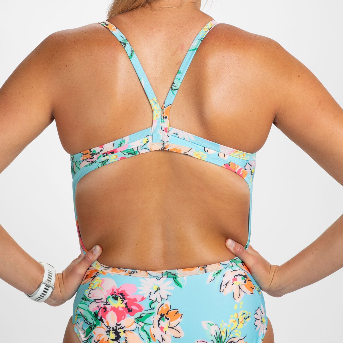Women's Floral Print One-Piece Swimsuit - Jasmine Design for Beach, Pool & Summer Vacations