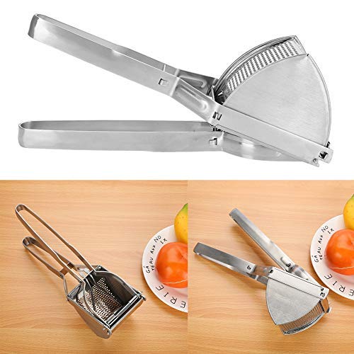 Stainless Steel Potato Mincer & Crusher - Heavy Duty Kitchen Tool for Fruits, Vegetables & Meat - 28 x 8 x 10.5cm - Perfect for Mashed Potatoes, Baby Food & Meal Prep