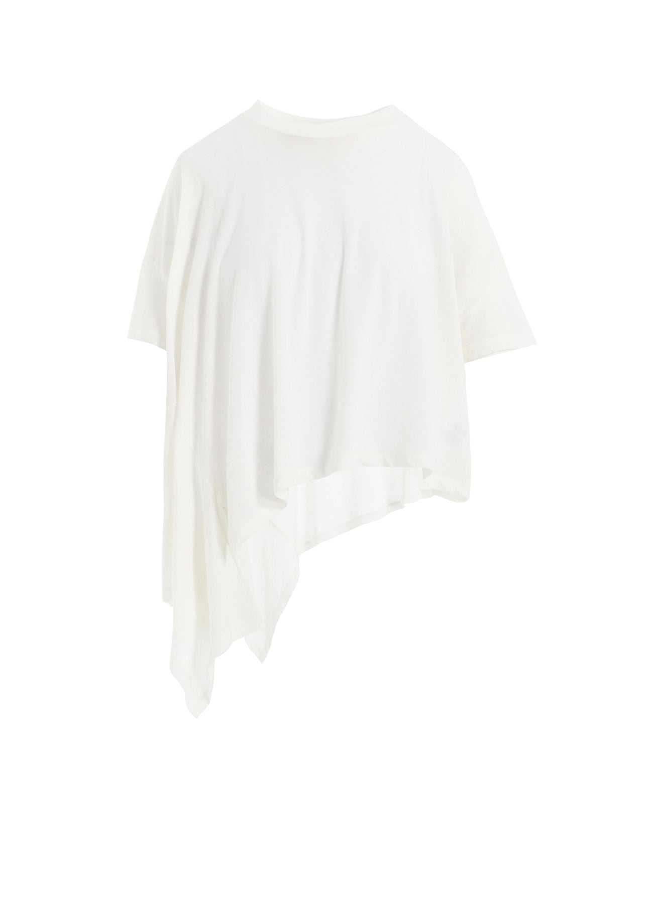 Asymmetrical Cropped Cotton Jersey Top - Women's Casual Short Sleeve Tee for Summer Outfits & Streetwear Fashion