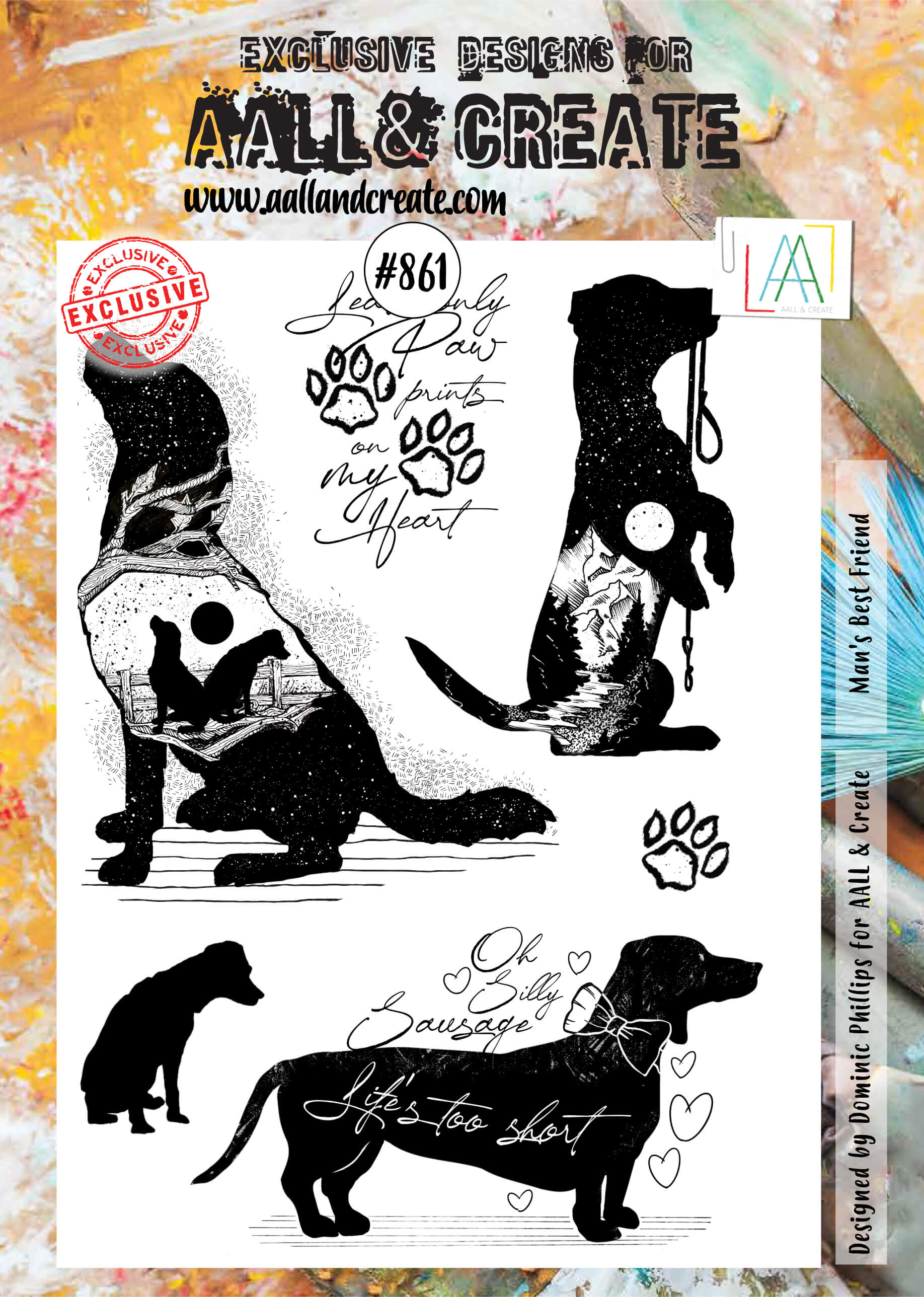 AALL and Create Stamp Set 861 - Man's Best Friend Dog Lover Rubber Stamps for Card Making, Scrapbooking & DIY Crafts - Perfect for Pet Lovers, Greeting Cards & Handmade Projects