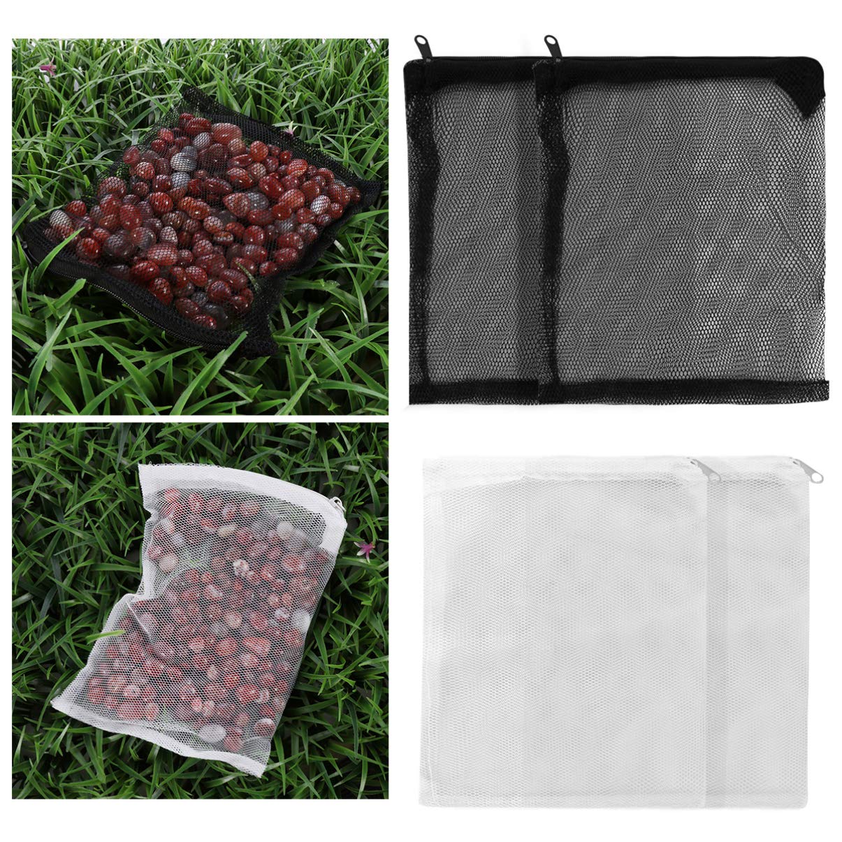Balacoo 12pcs Aquarium Media Bags - Fish Tank Filter Mesh Bags for Water Filtration