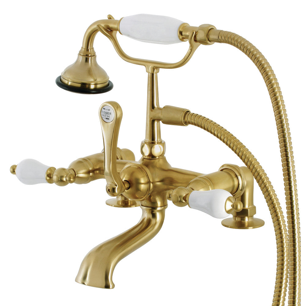 Vintage 7 Inch Tub Faucet with Hand Shower - Aqua AE206T1 Bathroom Faucet for Classic Style, Perfect for Vintage Bathroom Renovation and Spa-Like Shower Experience