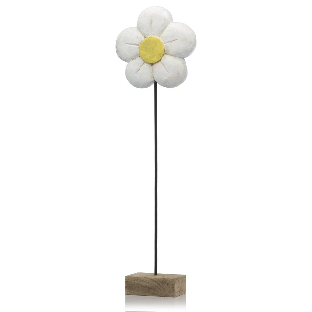 Modern Day Accents 7815 Margarita Tall Painted White Daisy on Stand - 33