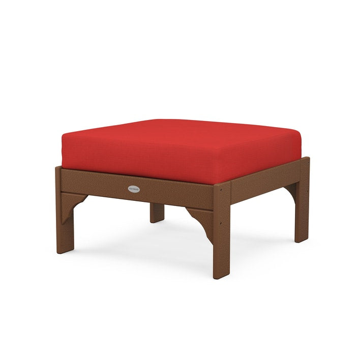 POLYWOOD Vineyard Deep Seating Ottoman - Weather-Resistant Outdoor Furniture with Cushion - Perfect for Patio, Deck, and Poolside Relaxation