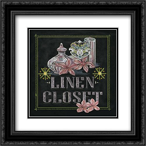 Ferry Margaret 15x15 Black Ornate Framed Double Matted Museum Art Print - 'Linen Closet' Wall Decor for Living Room, Bedroom & Office