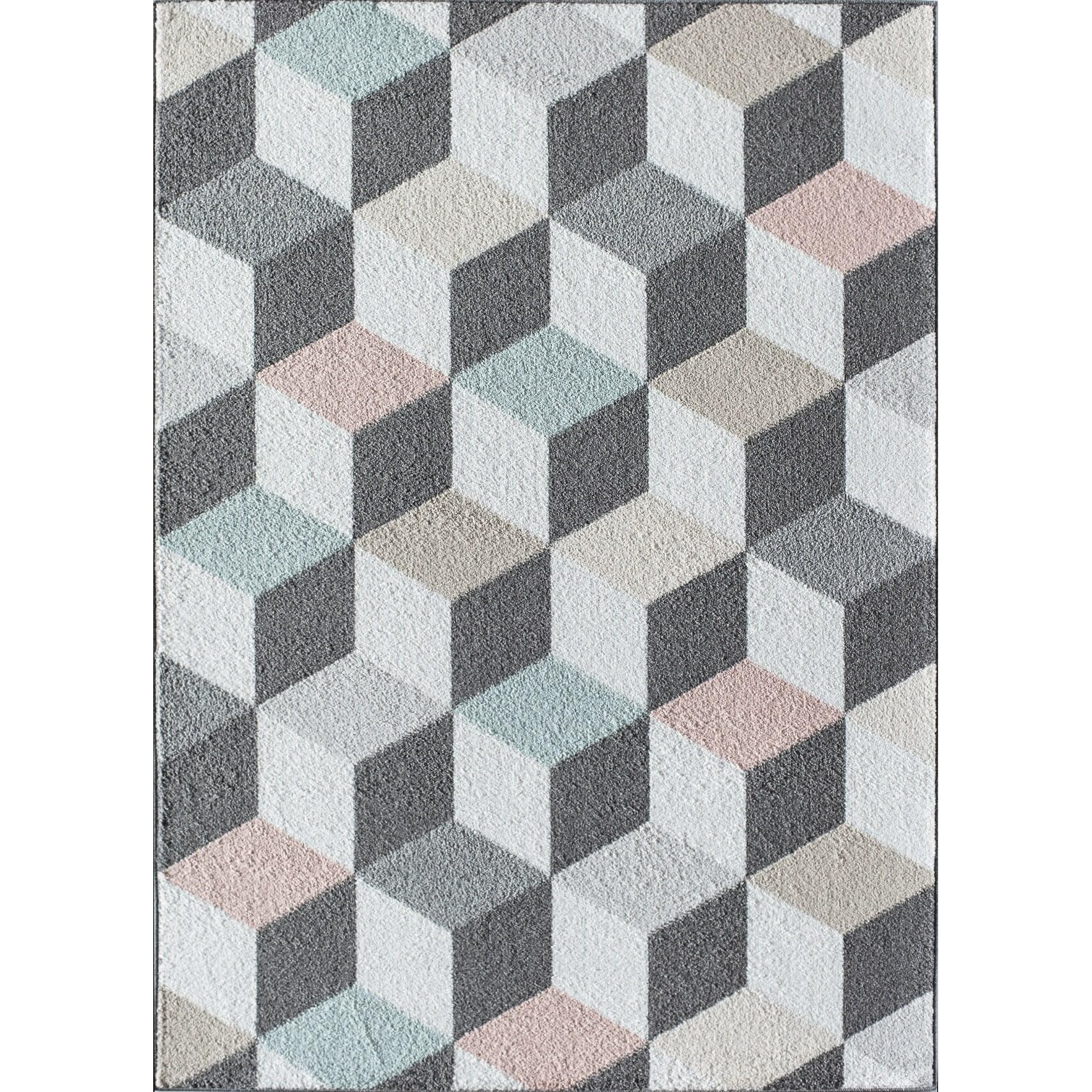 Rugs America Mika Collection MO20A Earl Grey Contemporary Geometric Area Rug 8'x10' - Modern Home Decor for Living Room, Bedroom & Office