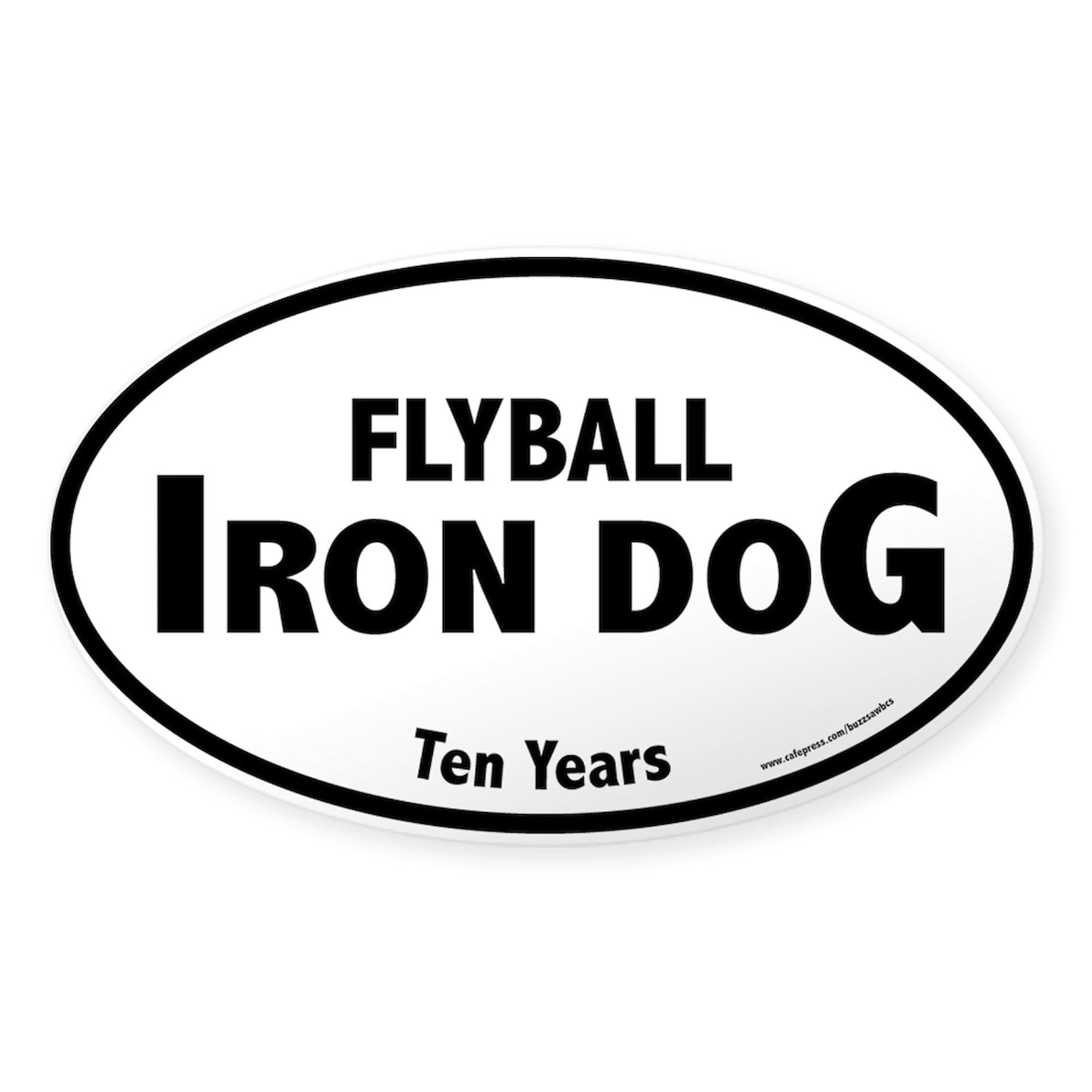 Flyball Iron Dog Oval Sticker - Durable Car Bumper Decal for Sports Fans & Pet Lovers | Perfect for Cars, Laptops & Water Bottles