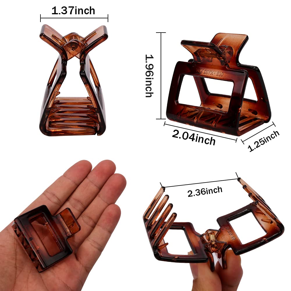 5-Piece Square Hair Clips Set - Mini Acrylic Non-Slip Claw Clips for Short, Thin & Medium Hair - Hair Accessories for Women & Girls - Perfect for School, Work & Everyday Styling
