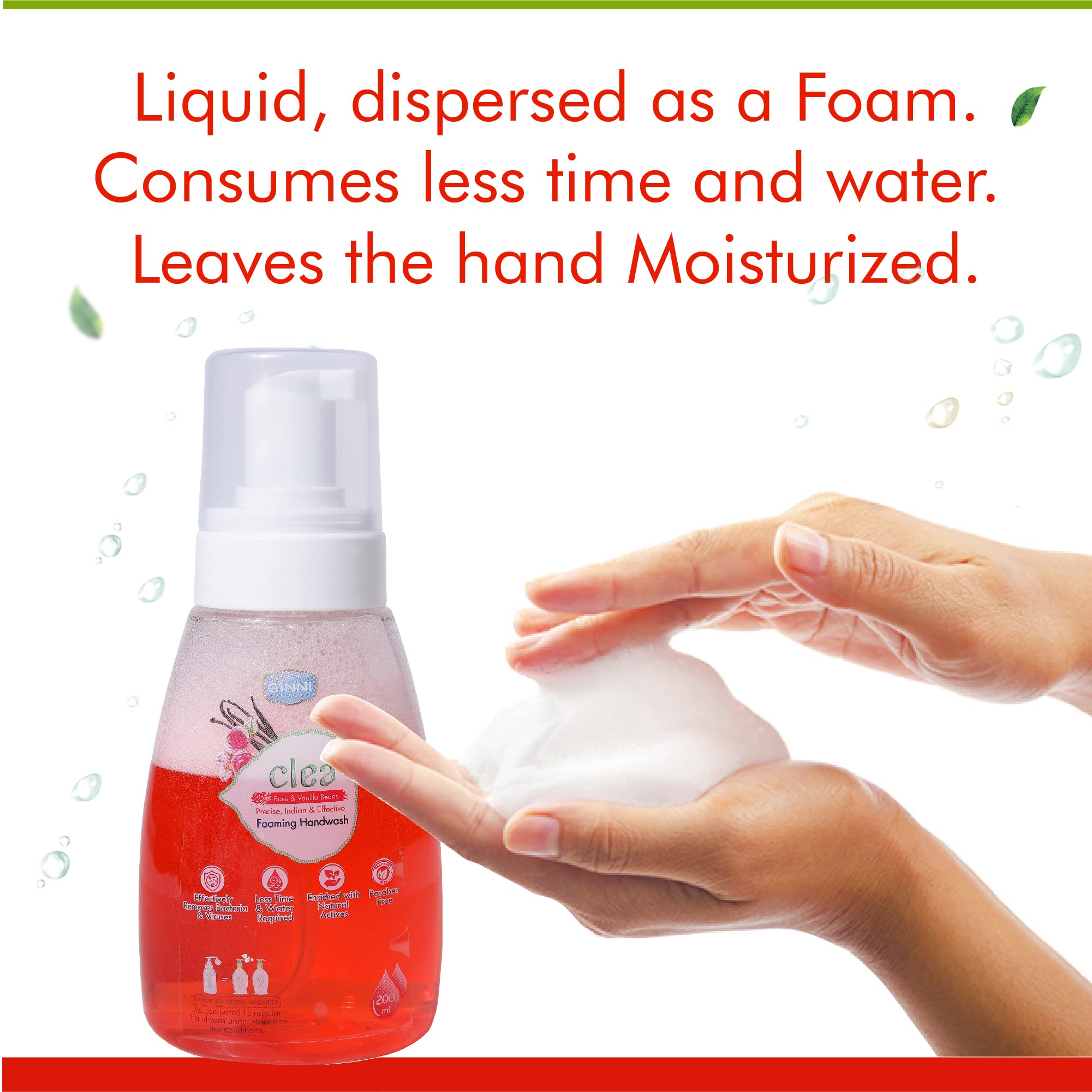 Germ Protection Liquid Hand Soap | Hydrating Foaming Hand Wash - 200ml (Rose Vanilla Scent, Pack of 2) | Gentle Cleansing for Daily Use at Home, Office & Travel