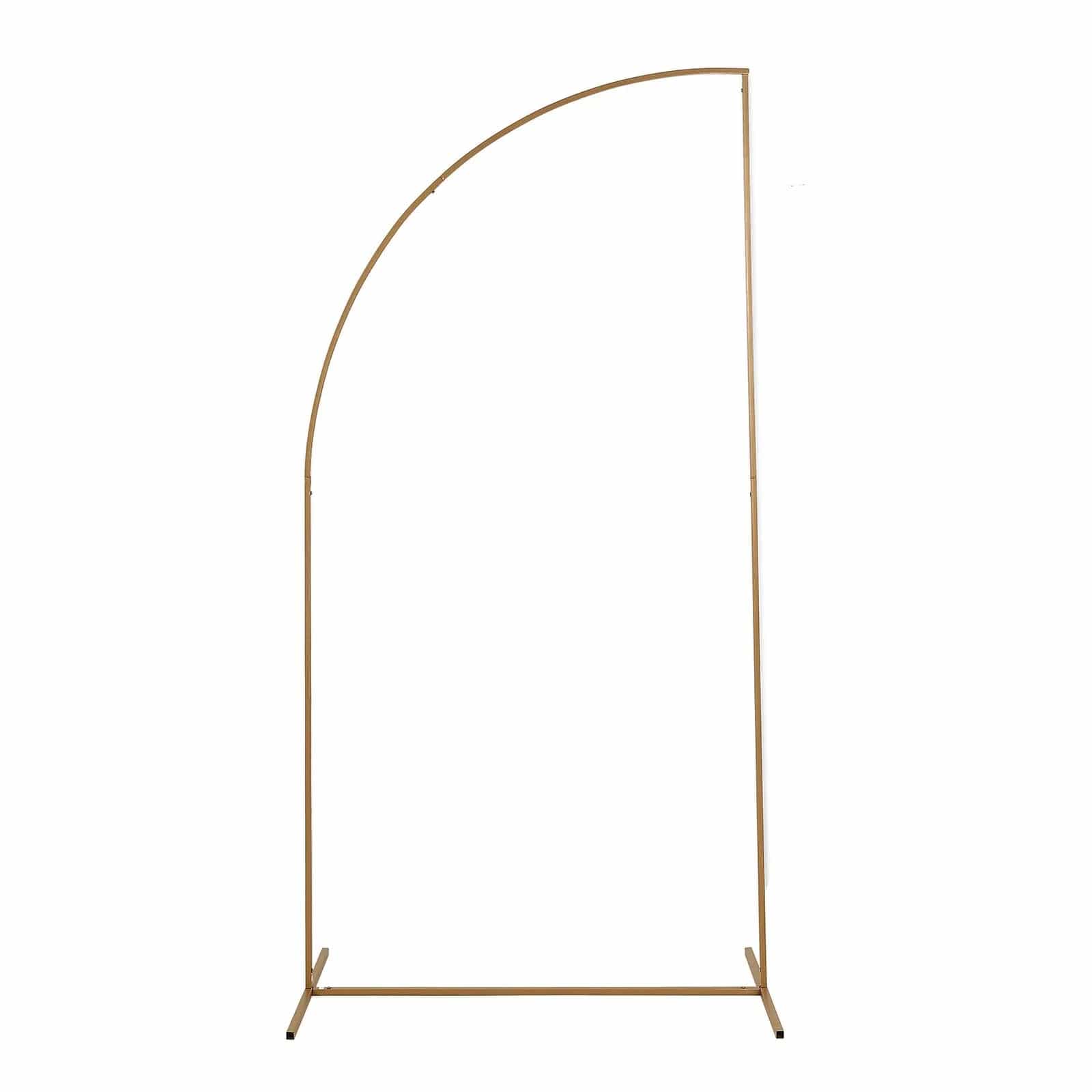 Half Moon Metal Floral Display Frame - Gold Wedding Arch Backdrop Stand for Outdoor Ceremonies, Photo Shoots & Garden Decor