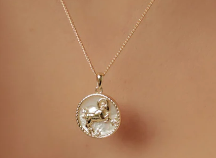 Aries Zodiac Necklace - Mother of Pearl Pendant - Astrological Jewelry for Women - Perfect Gift for Birthday, Anniversary & Spiritual Occasions