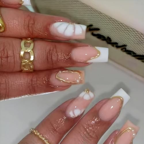 3D Gold Line Floral