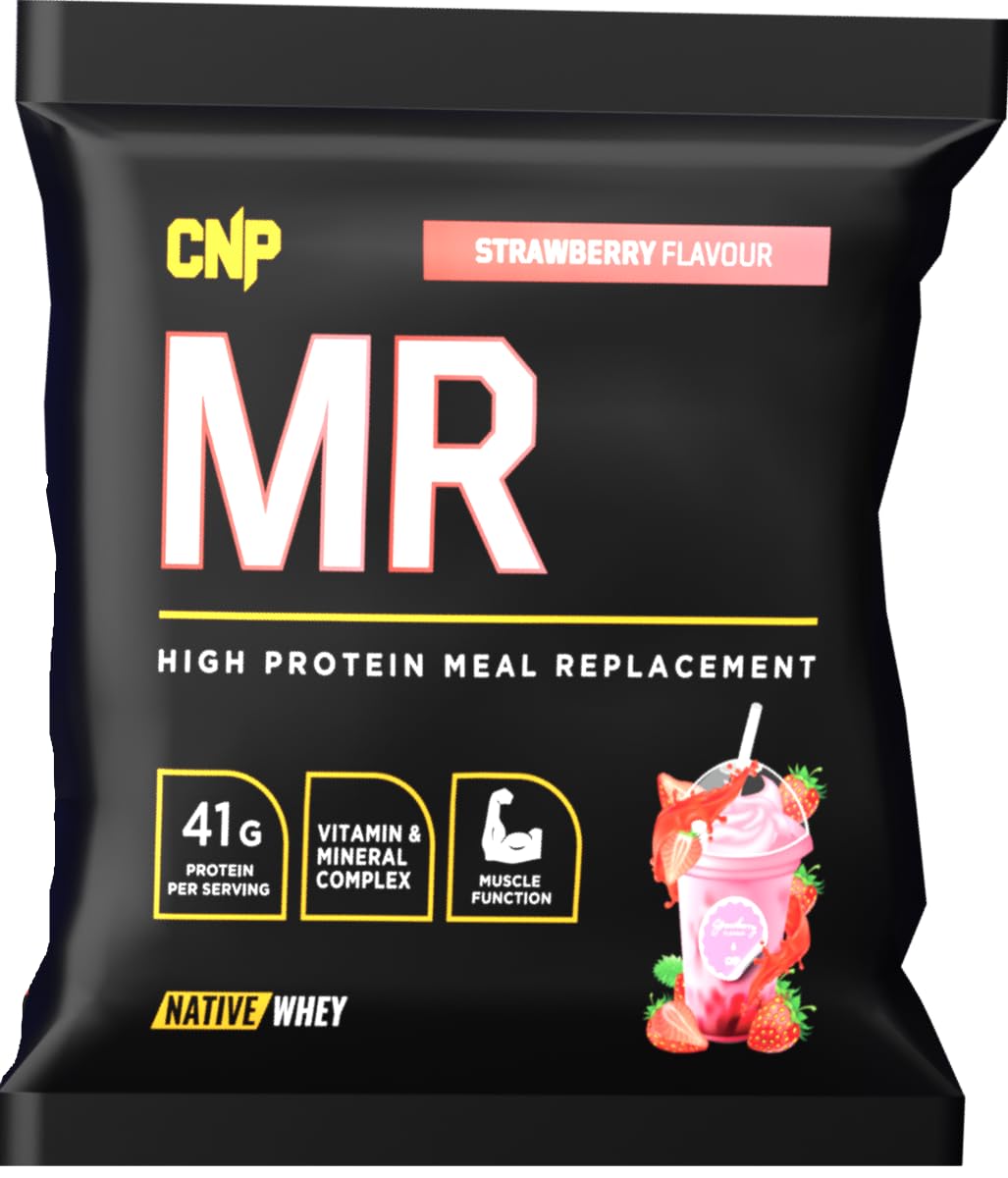 Dorian Yates Pro-M.R. Advanced Protein Meal Replacement Powder - Wild Strawberry Flavor, 2.54-Ounce Packets (20 Count) | Post-Workout Recovery & Healthy Meal Substitute for Athletes & Fitness Enthusiasts