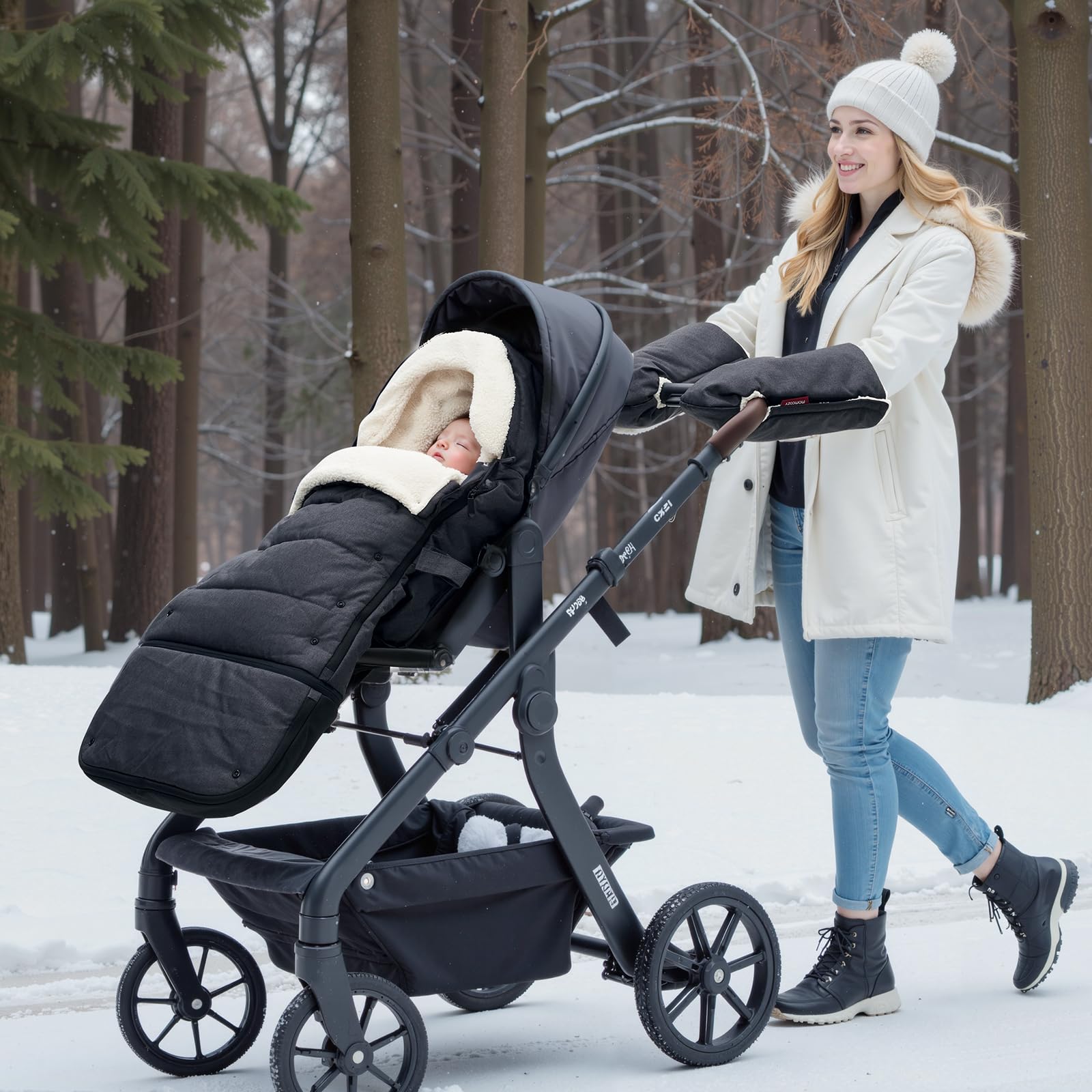 Momcozy Universal Stroller Footmuff - Weatherproof Winter Bunting Bag with Extendable Cover & Adjustable Buckle | Warm Baby Stroller Accessory for Cold Weather | Perfect for Winter Walks, Shopping Trips & Outdoor Adventures
