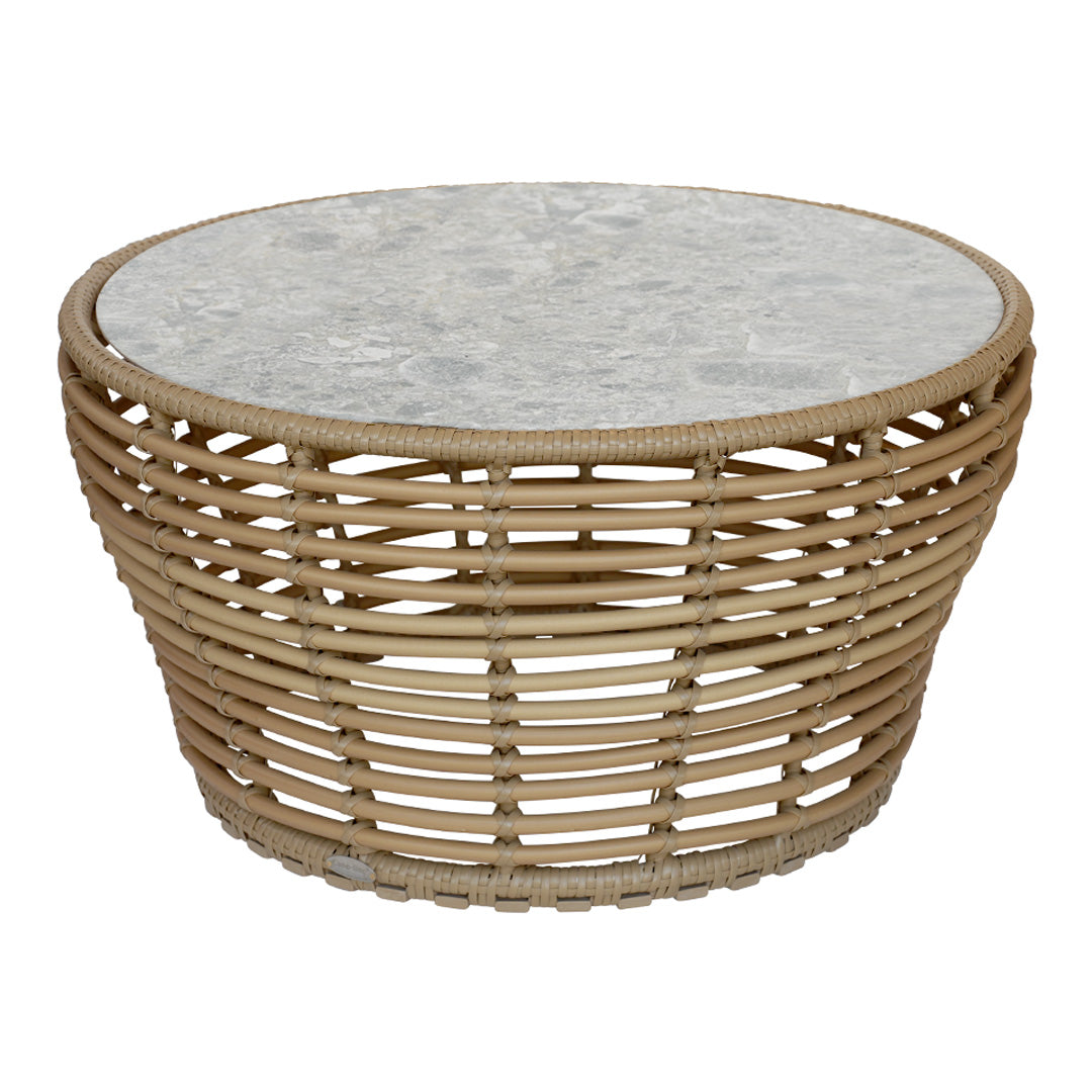 Outdoor Wicker Coffee Table - Medium Size Rattan Patio Furniture for Garden, Porch, and Poolside Relaxation