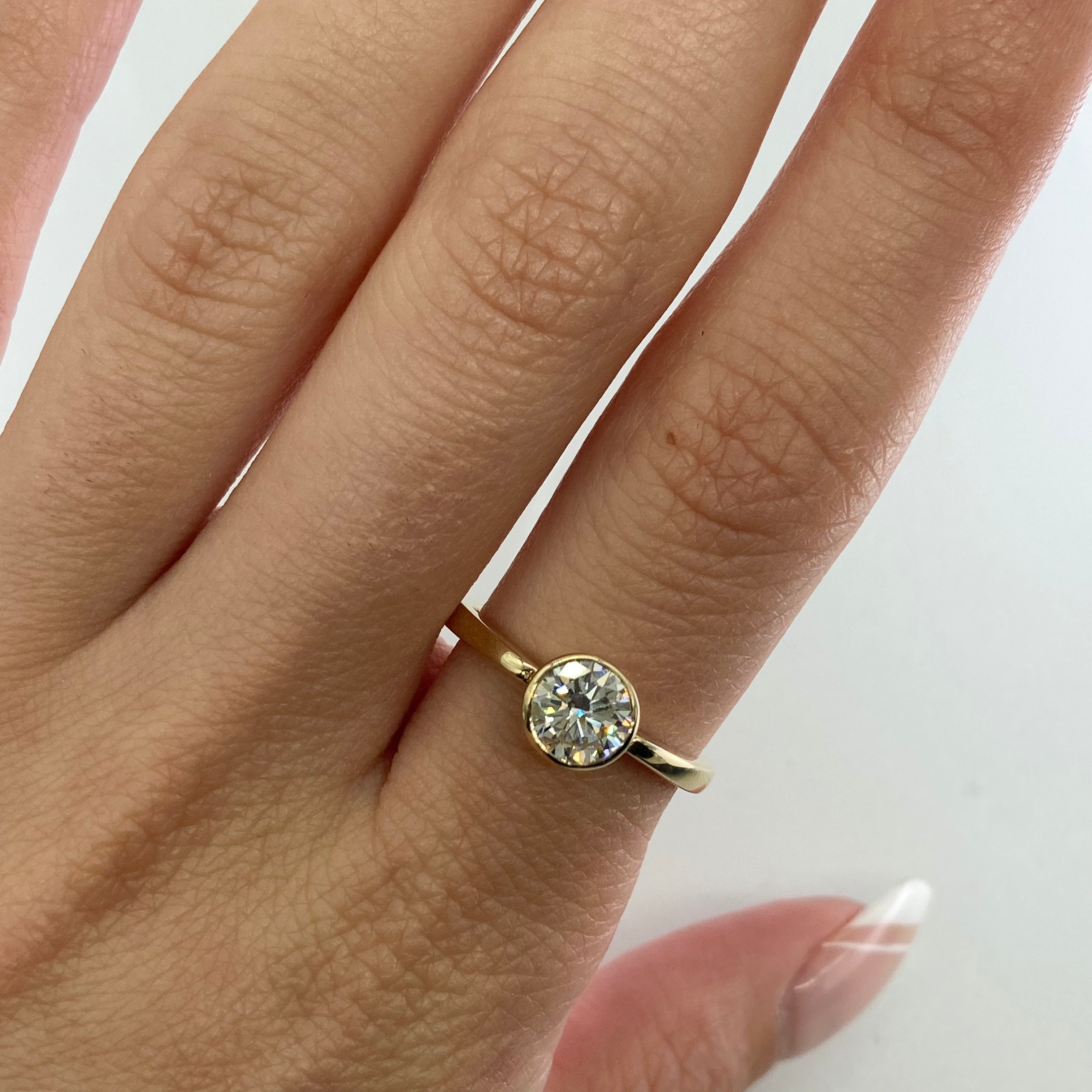 1.01ct Canadian Diamond Solitaire Ring in 14K White Gold | I1 Clarity | Size 7.25 | Bezel Setting | Perfect for Engagement, Anniversary & Special Occasions
