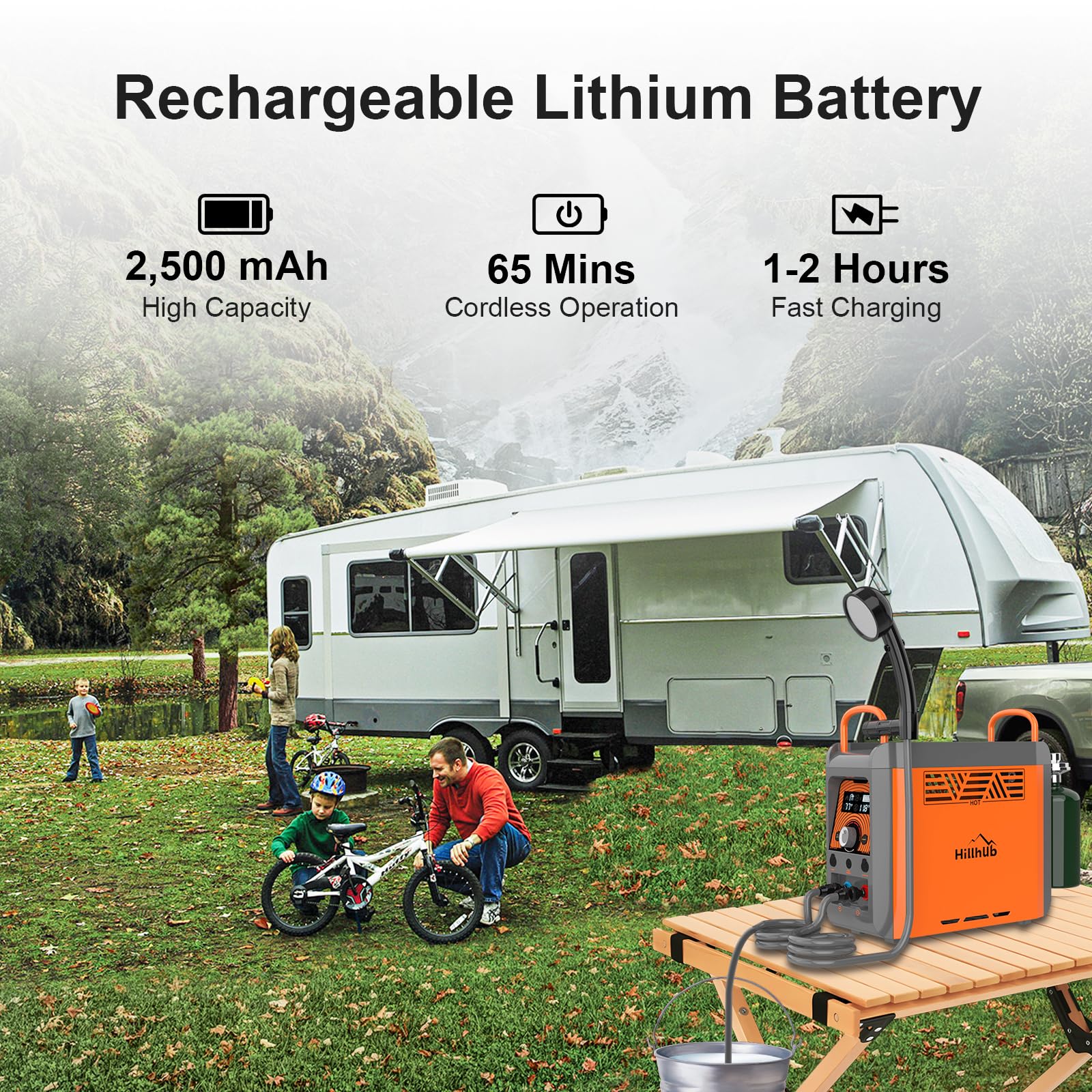 Portable Propane Water Heater with Pump & Shower Head - Instant Hot Water System with Built-in Battery for Camping, Outdoor Showers & Cleaning - Overheat Protection - Perfect for RV Trips, Backpacking & Emergency Use