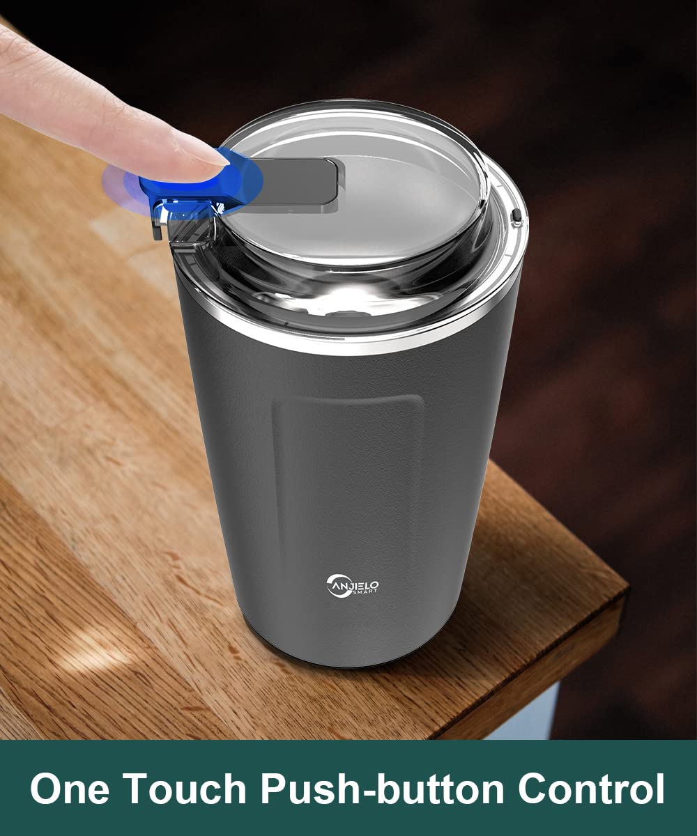 Premium Electric Coffee Grinder - One Touch Push Button Operation for Coffee Beans, Spices, Herbs, Nuts & Grains - Stainless Steel Blades (2oz Capacity) - Perfect for Home Kitchens, Coffee Shops & Camping Trips