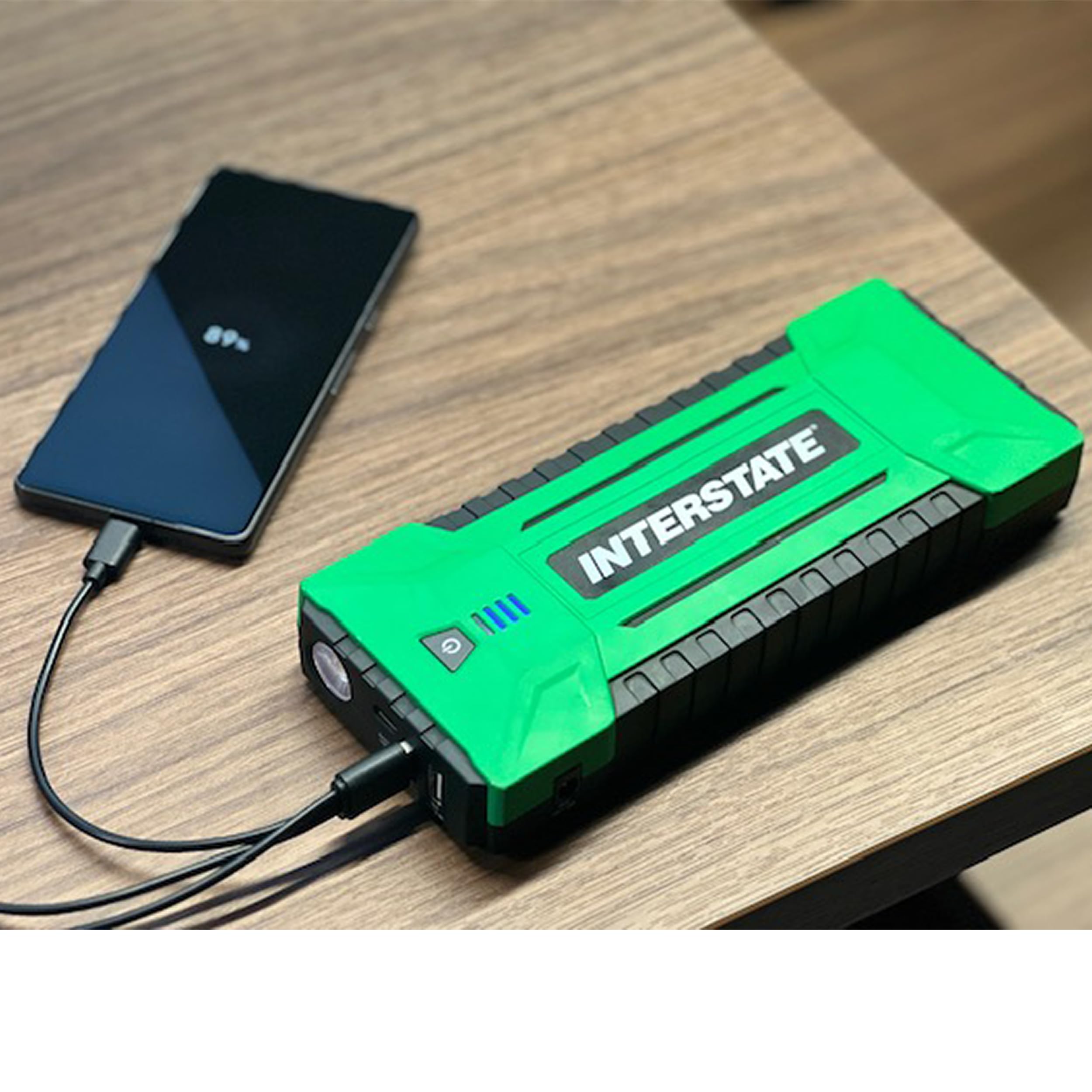 Interstate Batteries 12V 1500A Jump Starter (25,000mAh) - Portable Car Battery Charger & Power Bank for Cars, Trucks, SUVs - Emergency Jump Start Kit with LED Light & USB Ports - Perfect for Roadside Emergencies & Outdoor Adventures