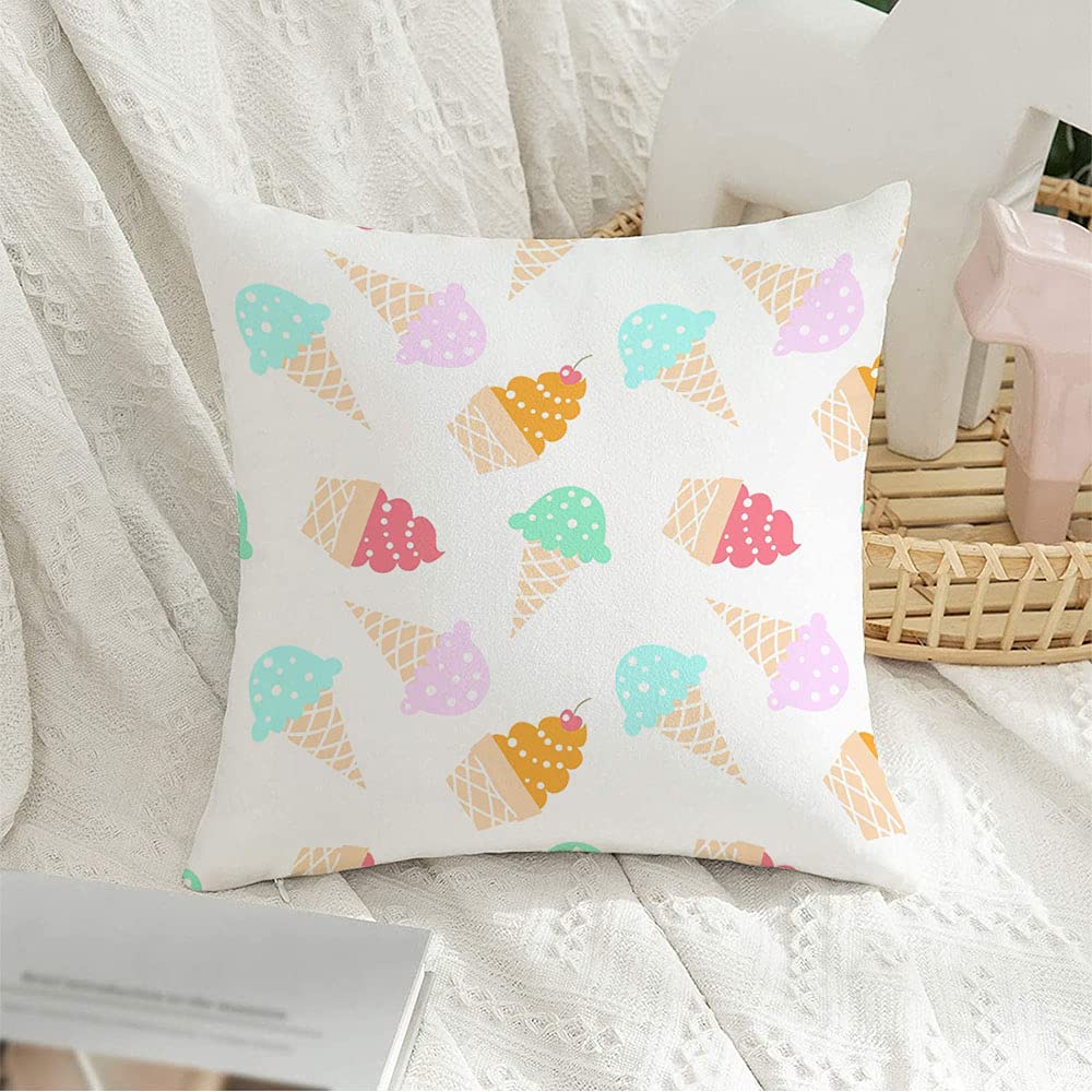 Velvet Pillow Cover 18x18 Inch - Soft Blue Ice Dot Pattern Decorative Square Pillow Case for Sofa, Bedroom & Car | Frozen Cream Abstract Design, Cute Baby Girl Style | Perfect for Home Decor, Living Room Accent & Cozy Comfort