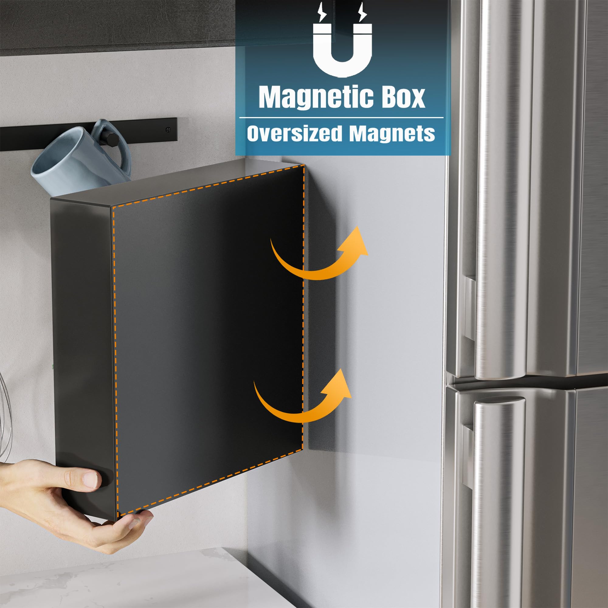 Acrylic Magnetic Food Bag Storage Organizer for Drawer or Refrigerator - Compatible with Gallon, Quart, Sandwich & Snack Bags - Kitchen Organization Solution for Plastic Bag Storage