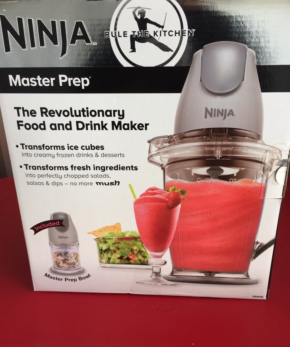 Ninja QB900B Master Prep Professional Blender & Food Processor - 450W Power, Gray (Model QB900B) - Perfect for Smoothies, Shakes, Ice Crushing & Food Prep