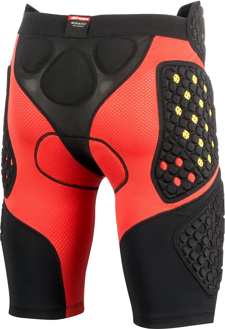 Alpinestars Sequence Pro Shorts - Black/Red, Size Large - High-Performance Motorcycle Racing Shorts for Track & Off-Road Riding