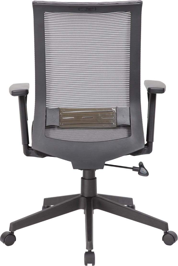 Ergonomic Boss Mesh Task Chair in Grey - Adjustable Height Office Chair with Lumbar Support [B6566GY BK] for Home Office, Conference Room & Workspace