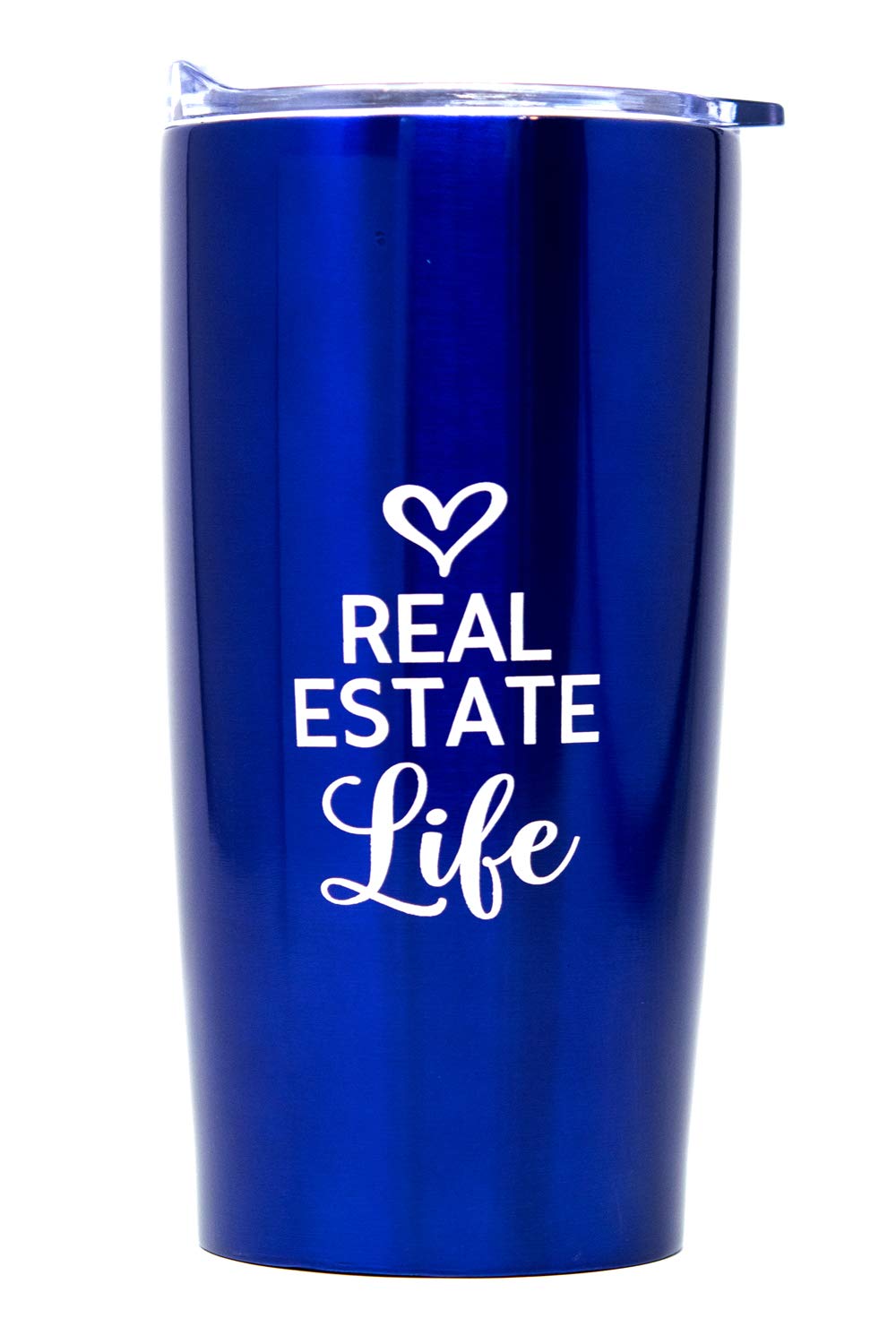 20oz Real Estate Agent Vacuum Insulated Tumbler with Slide Lid - Keeps Drinks Hot/Cold for 12 Hours - Perfect for Open Houses, Client Meetings & Office Use - Blue Real Estate Gift (Realtor Life)