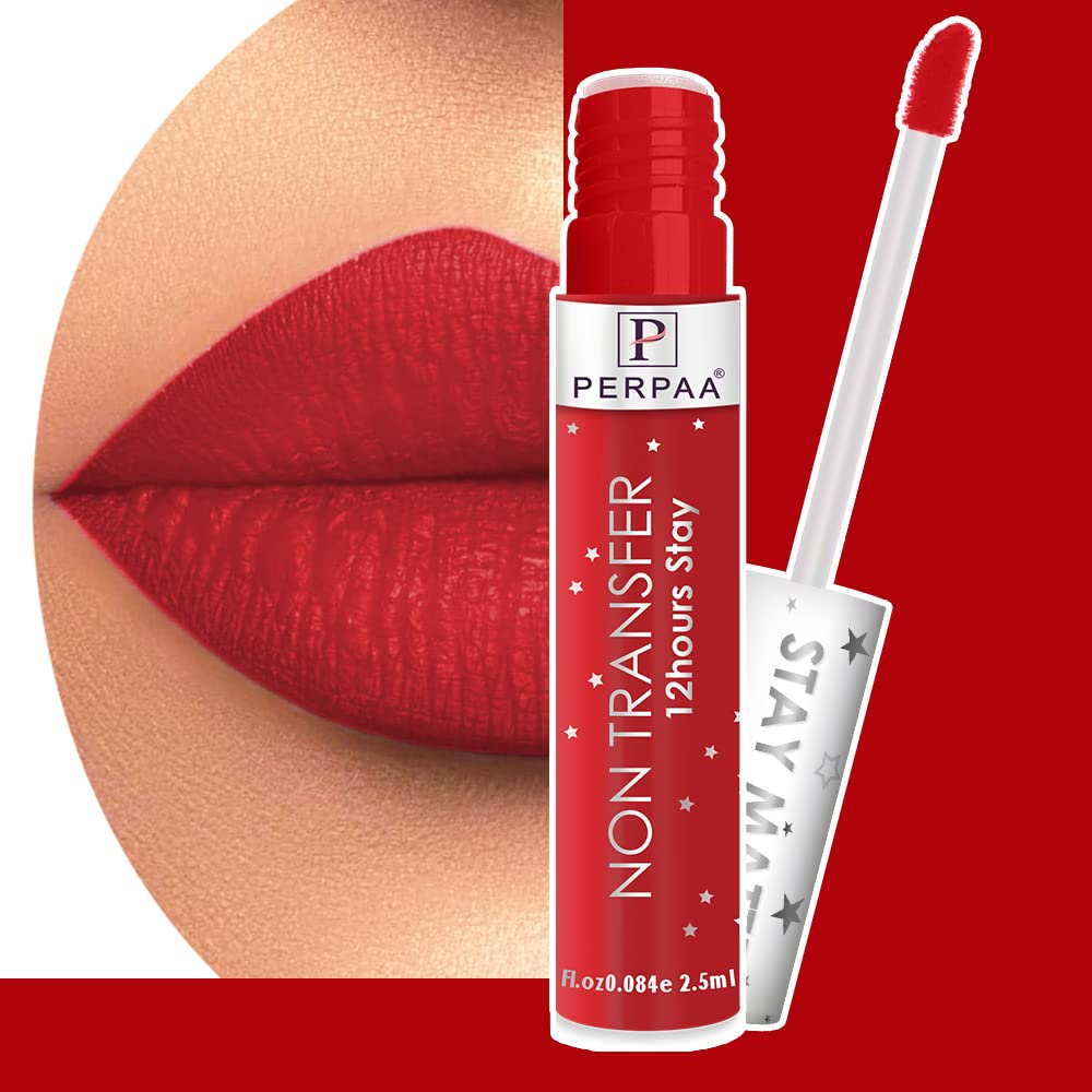 PERPAA® Star Matte Liquid Lipstick Set of 3 - Long Lasting, Waterproof & Smudge Proof (Cherry Red, Neon Red, Electric Pink) 2.5ml Each | Vegan Cruelty-Free Makeup for Parties, Date Night & Special Occasions
