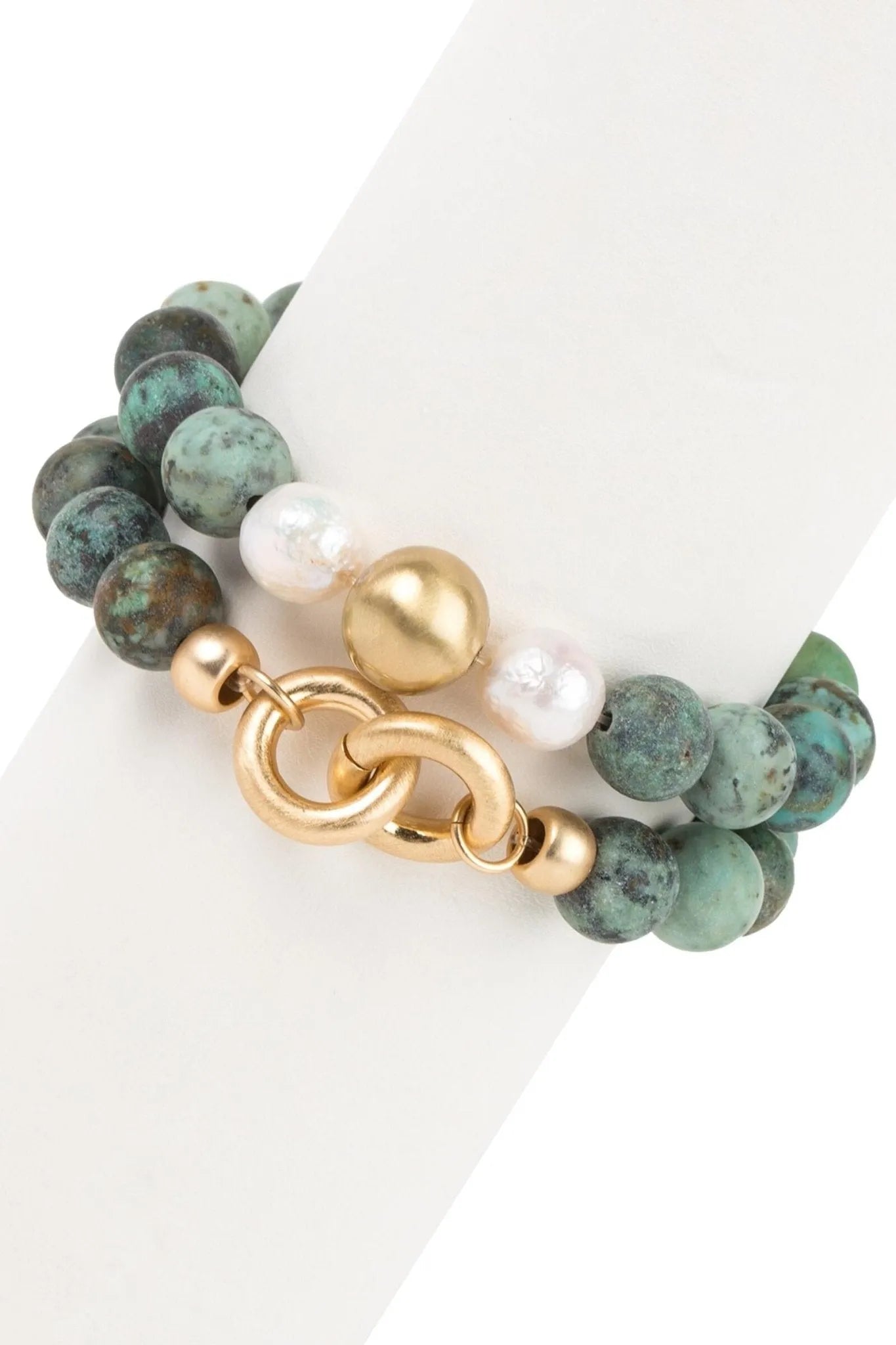 Natural Stone Pearl Stretch Bracelet Set for Women - Boho Beaded Jewelry for Casual Wear, Parties & Gifts | Adjustable Elastic Wristband