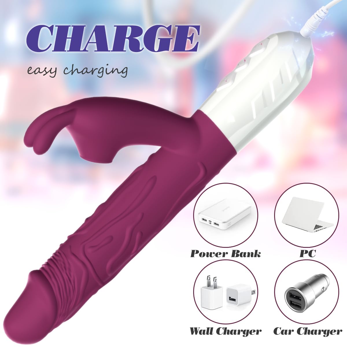 Premium Rose Vibrator for Women - 7 Powerful Vibration Modes, G-Spot & Clitoral Stimulator, Realistic Silicone Dildo - Perfect for Couples Play, Solo Pleasure & Sensual Massage