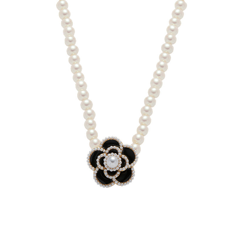 Pearl Bead Camellia Choker Necklace for Women - Elegant Floral Pearl Necklace Jewelry Gift (HN2357) | Perfect for Weddings, Parties, and Special Occasions