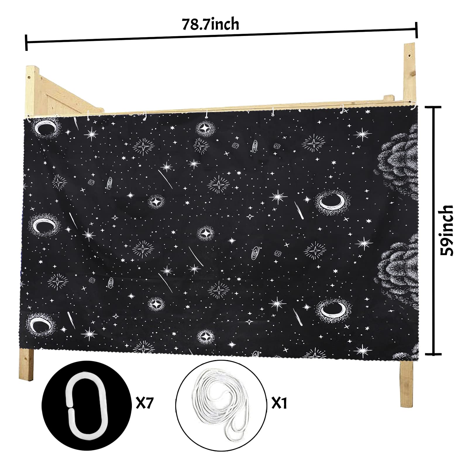 MioCloth Bunk Bed Blackout Curtains - Dorm Privacy Cover & Photo Backdrop for Room Decor