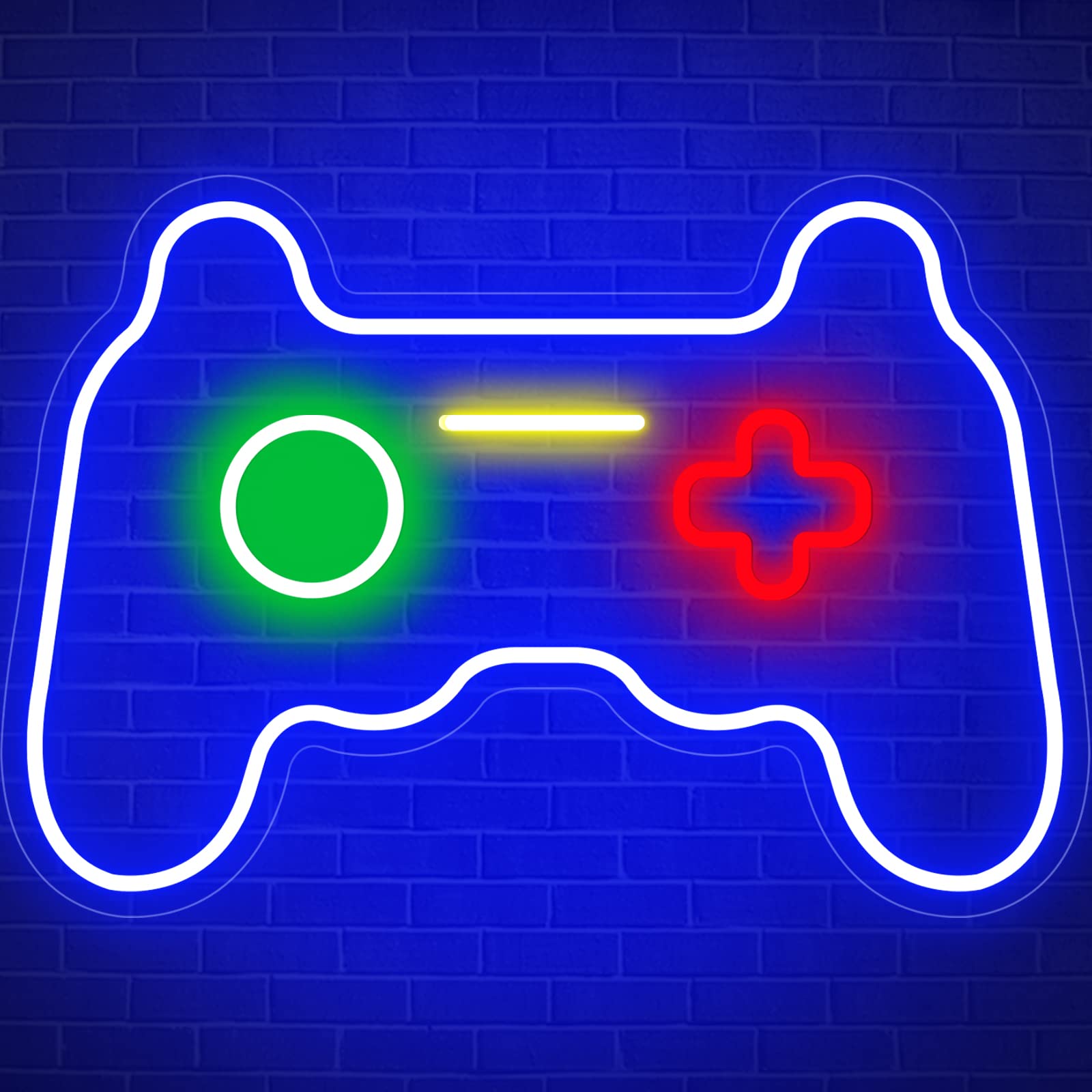 USB Powered 16''x11'' LED Gaming Controller Neon Sign - Wall Decor for Bedroom, Living Room & Game Room - Cool Gift for Gamers, Men, Boys & Teens - Perfect for Gaming Setups & Themed Parties