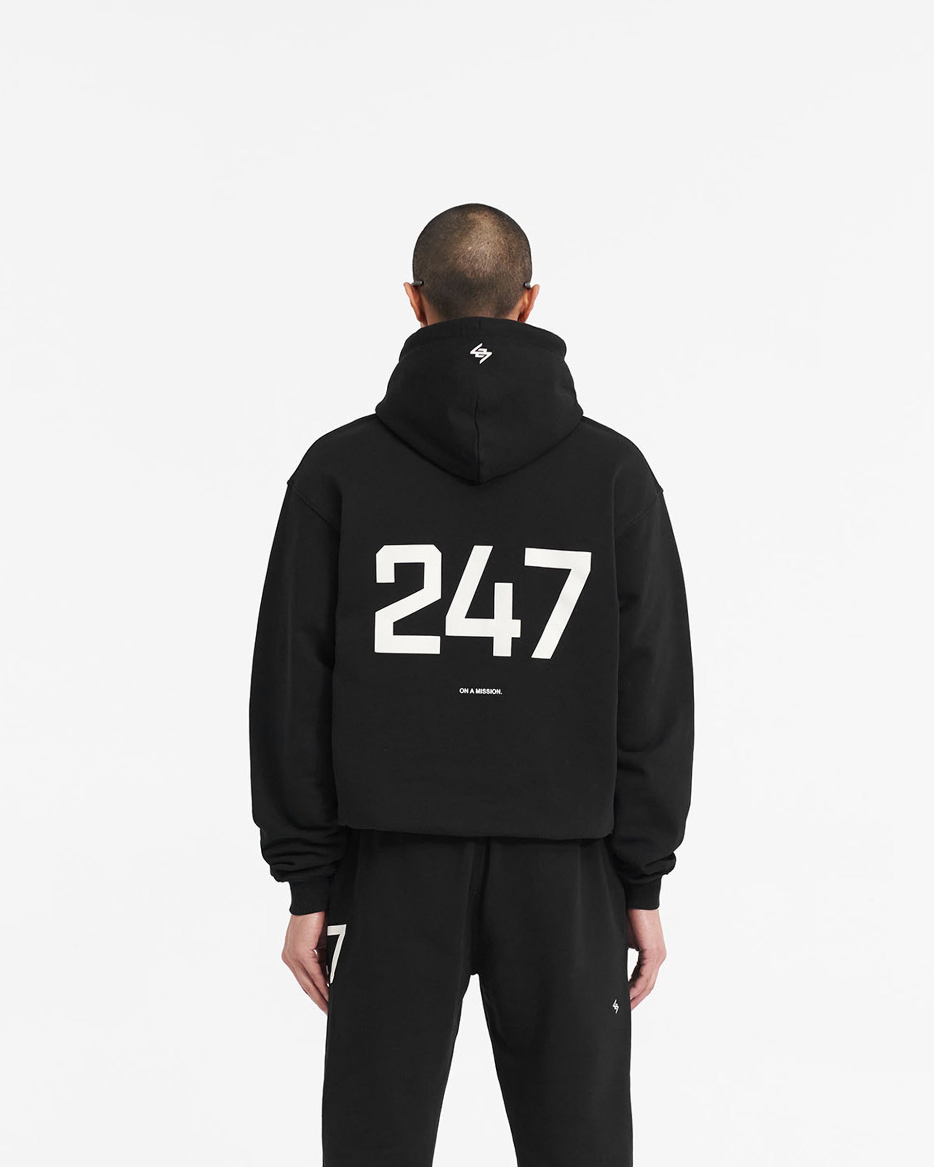 247 Hooded Training Jacket for Men & Women - Lightweight Waterproof Windbreaker for Running, Gym & Outdoor Sports - Jet Black