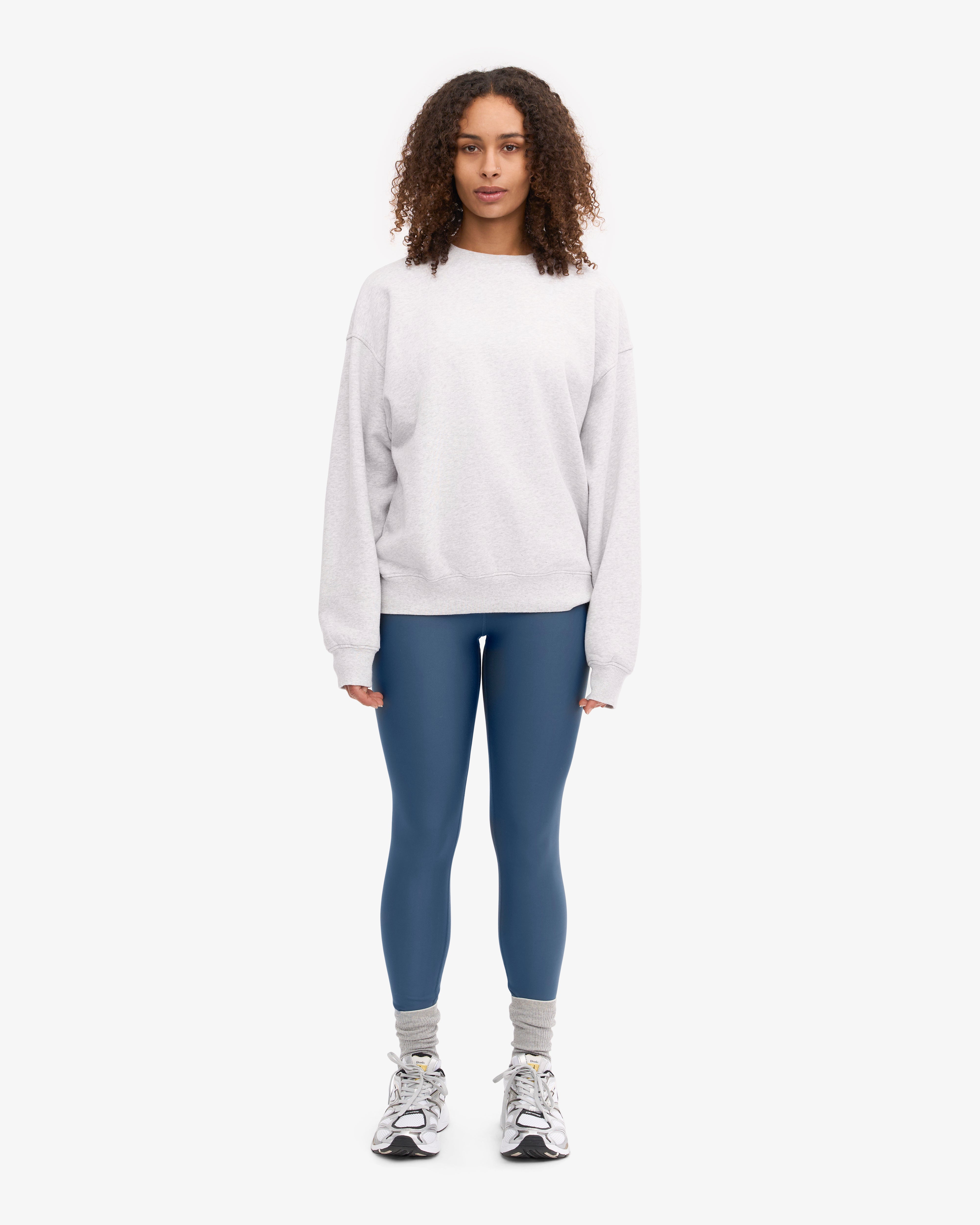 Organic Oversized Crewneck Sweatshirt - Snow Melange - Cozy Winter Wear for Men & Women - Perfect for Casual Outfits, Lounging & Cold Weather
