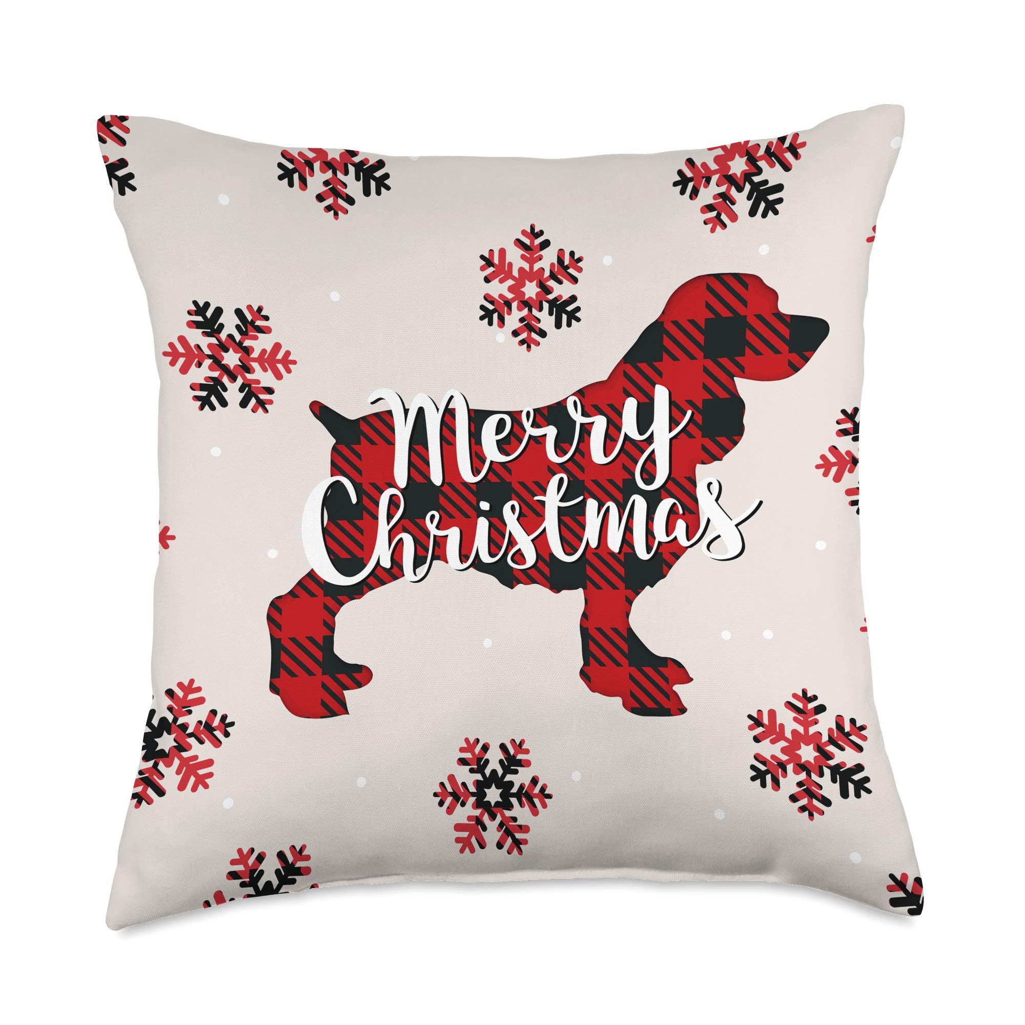English Springer Spaniel Dog Mom Dad Christmas Ornament Gift Throw Pillow - Perfect for Pet Lovers, Holiday Decor & Cozy Home Decorations