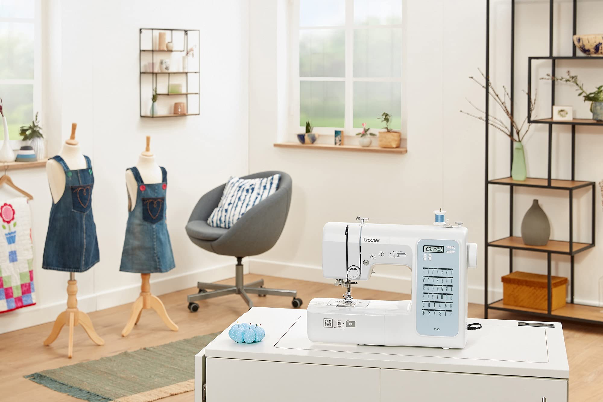 Brother FS40S 40-Stitch Electronic Sewing Machine - White | Computerized Sewing for Quilting, Dressmaking & Home DIY Projects