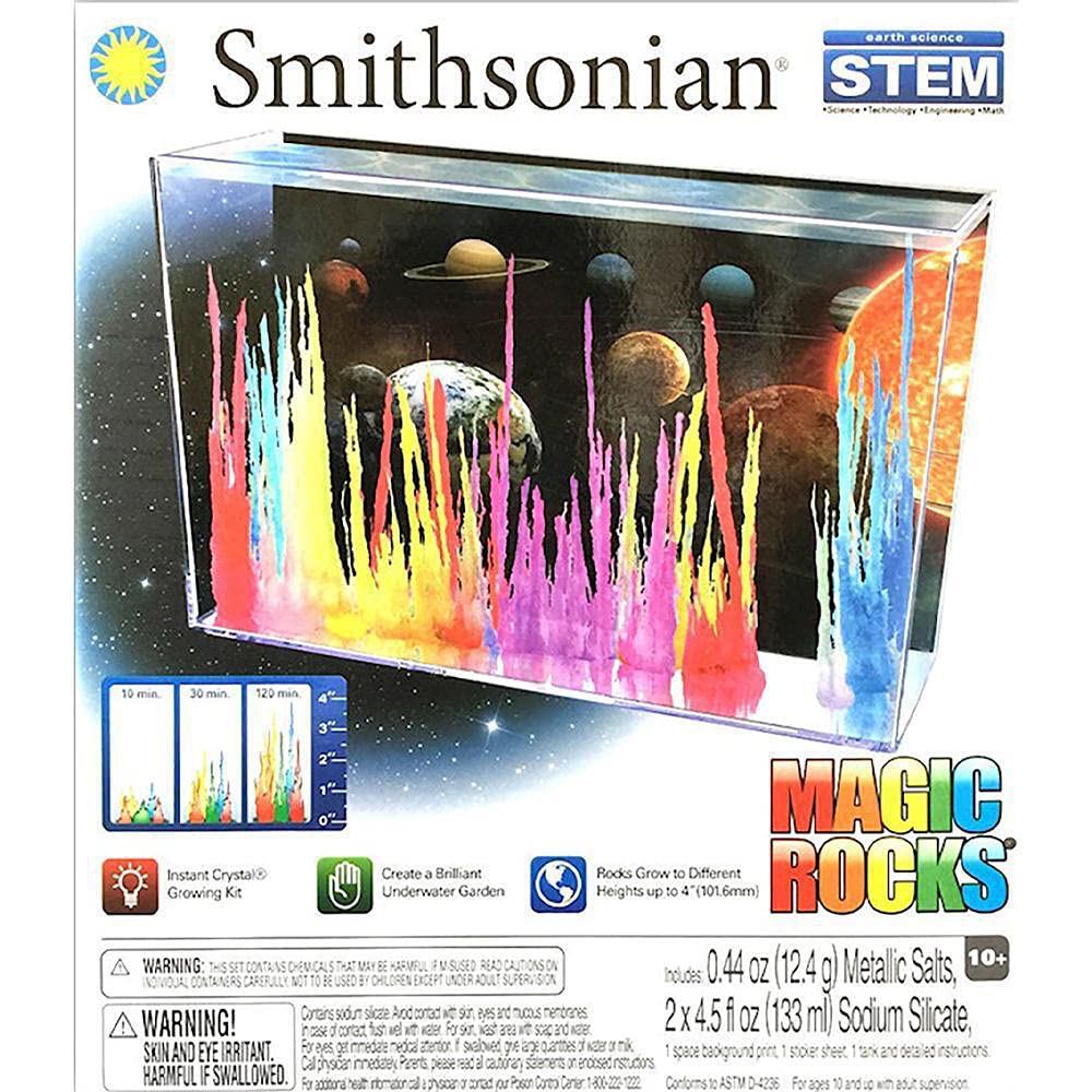 Smithsonian Magic Rocks Kit - Space Science Experiment for Kids | Grow Crystals & Learn Geology | STEM Educational Toy for Home & Classroom