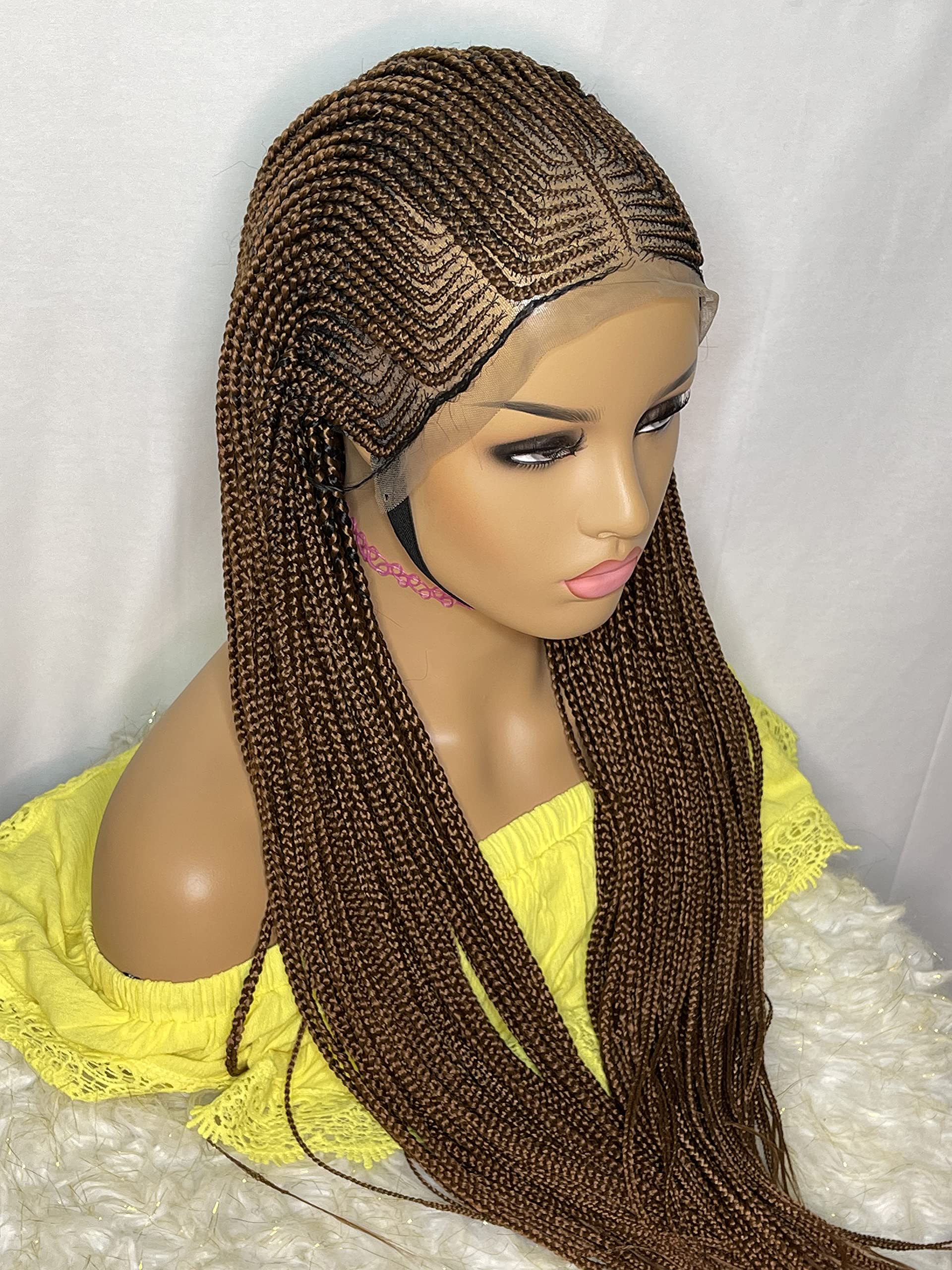Braided Cornrow Wig with Baby Hair - Natural Looking Protective Style for Women | Perfect for Everyday Wear, Cosplay & Special Occasions