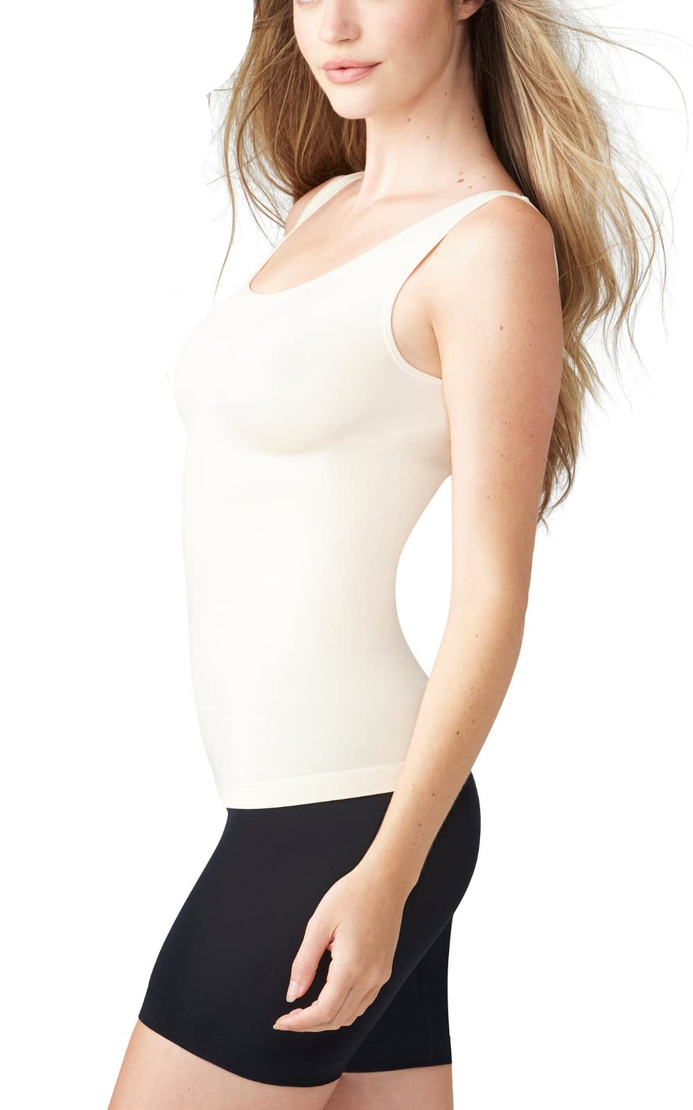 ESSENTIALS BY TUMMY TANK Women's Seamless Shaping Tank Top - Slimming Bodysuit for Workout & Layering | Perfect for Yoga, Gym & Everyday Wear