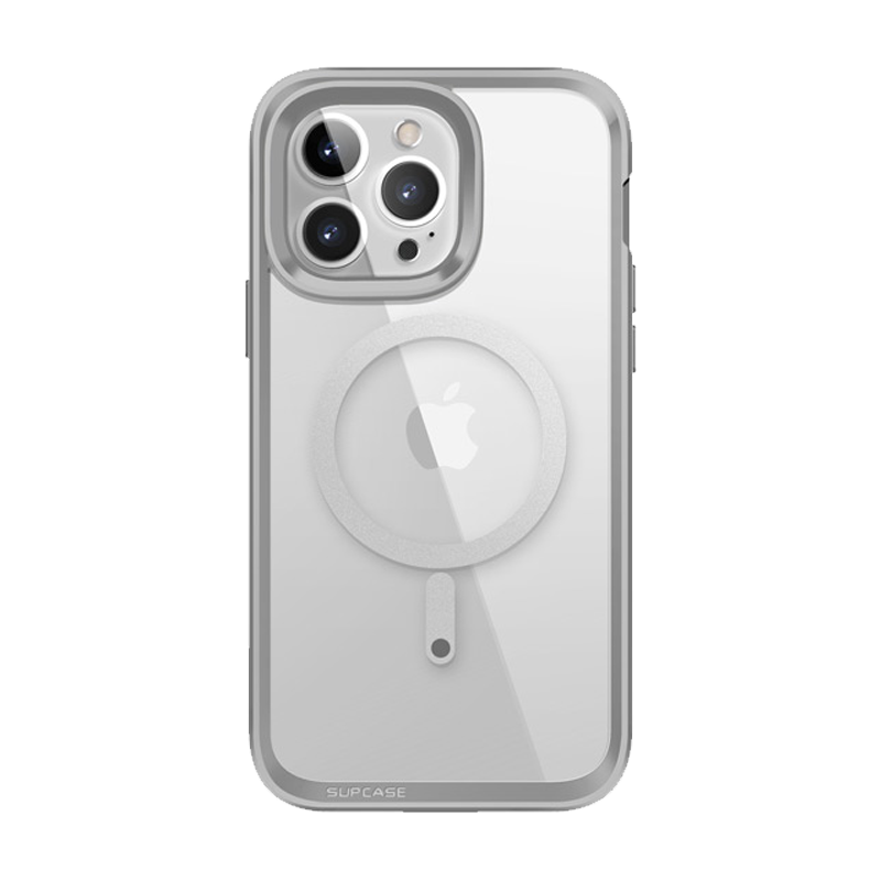 iPhone 14 Pro Max 6.7 Inch Shockproof Case with Built-in Screen Protector | Unicorn Beetle EDGE MAG Series | Clear Silver Protective Cover | Perfect for Outdoor Activities, Travel & Daily Use