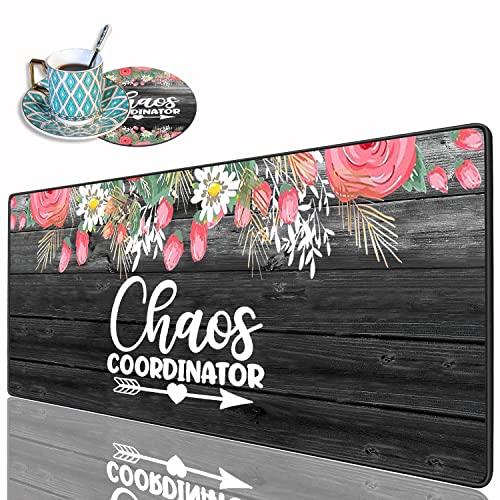 Chaos Coordinator Quotes Colored Floral Wreath Print