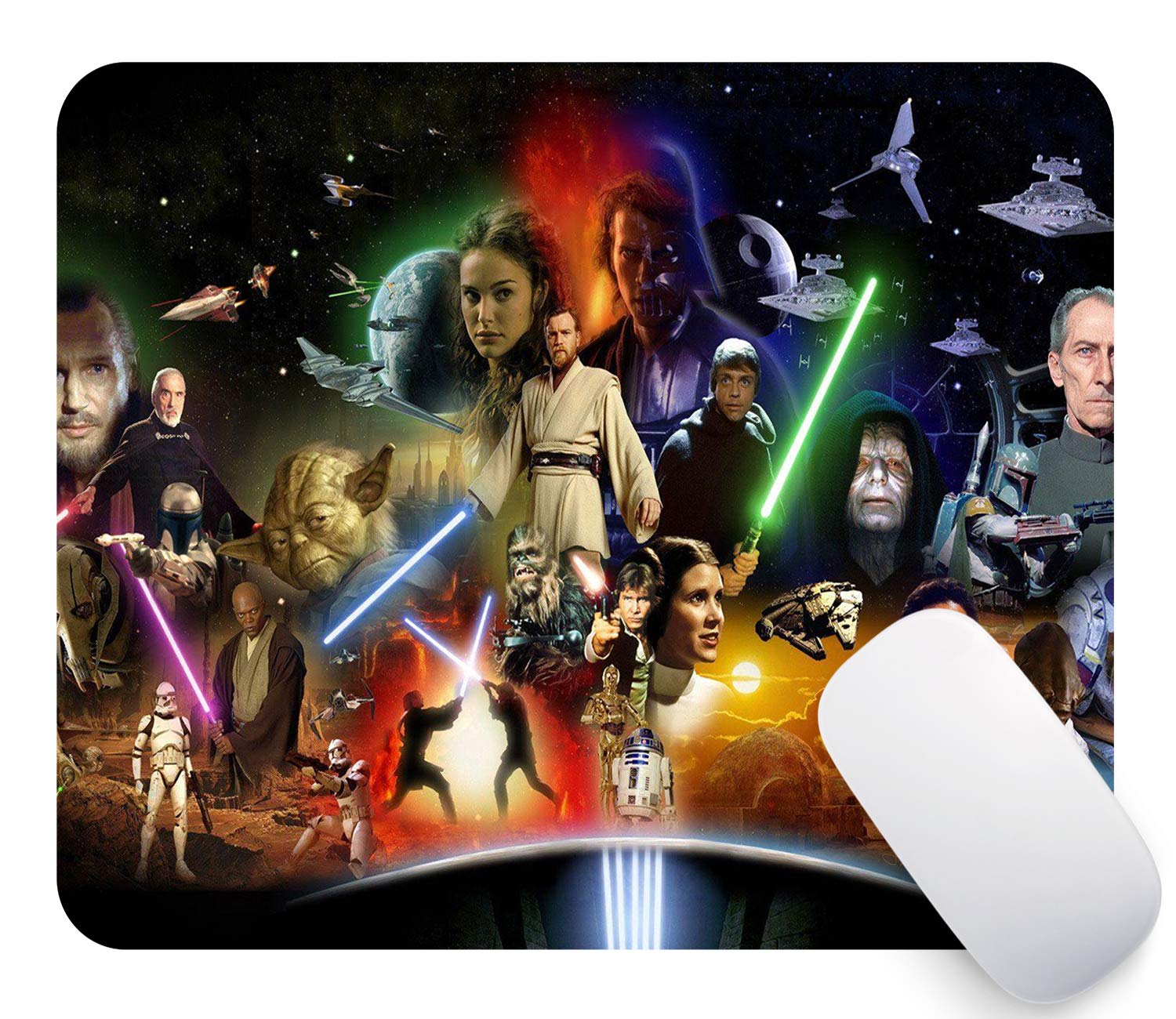 Abili Classic Movie Black Warrior Star Waterproof Gaming Mouse Pad - Non-Slip Rubber Desk Mat for Computer & Laptop - Perfect for Office, Gaming & Home Use
